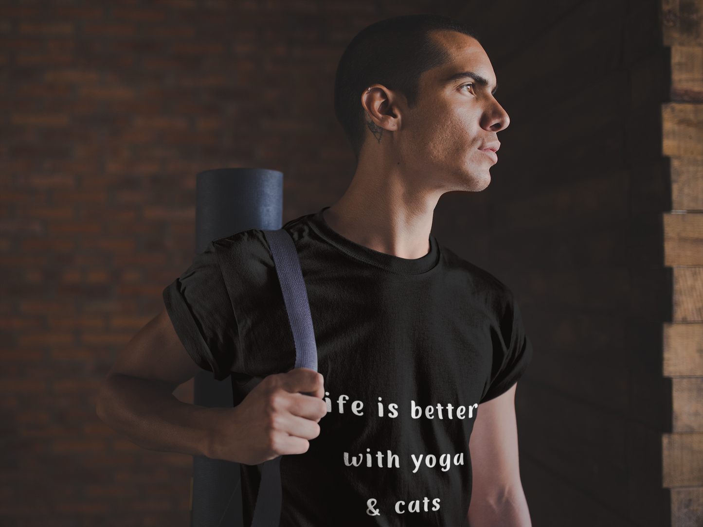 Life Is Better With Yoga & Cats Unisex Tee | Perfect T-Shirt for Cat Lovers & Yoga Enthusiasts I Self-Care Meditation Apparel