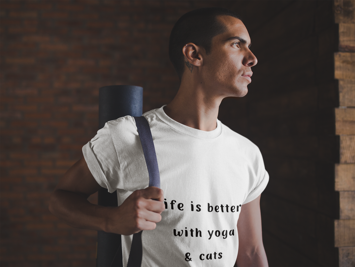 Life Is Better With Yoga & Cats Unisex Tee | Perfect T-Shirt for Cat Lovers & Yoga Enthusiasts I Self-Care Meditation Apparel