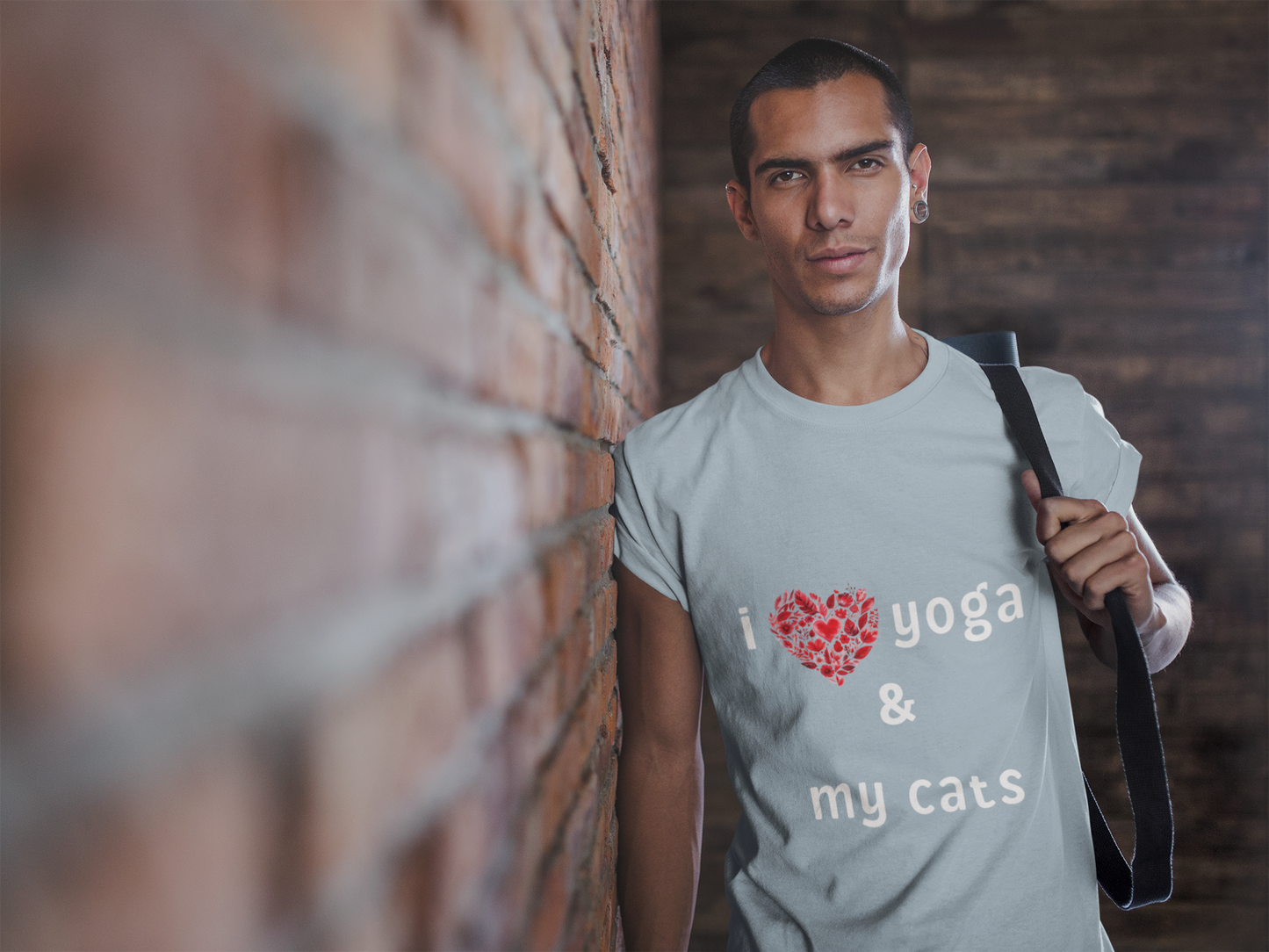 I Love Yoga & My Cats Tee | Cat & Yoga Lovers T-Shirt I Yoga Unisex Tee Gift for Cat Moms & Yogis I Self-Care Meditation Apparel