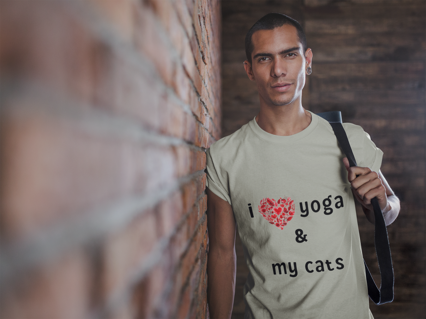 I Love Yoga & My Cats Tee | Cat & Yoga Lovers T-Shirt I Yoga Unisex Tee Gift for Cat Moms & Yogis I Self-Care Meditation Apparel