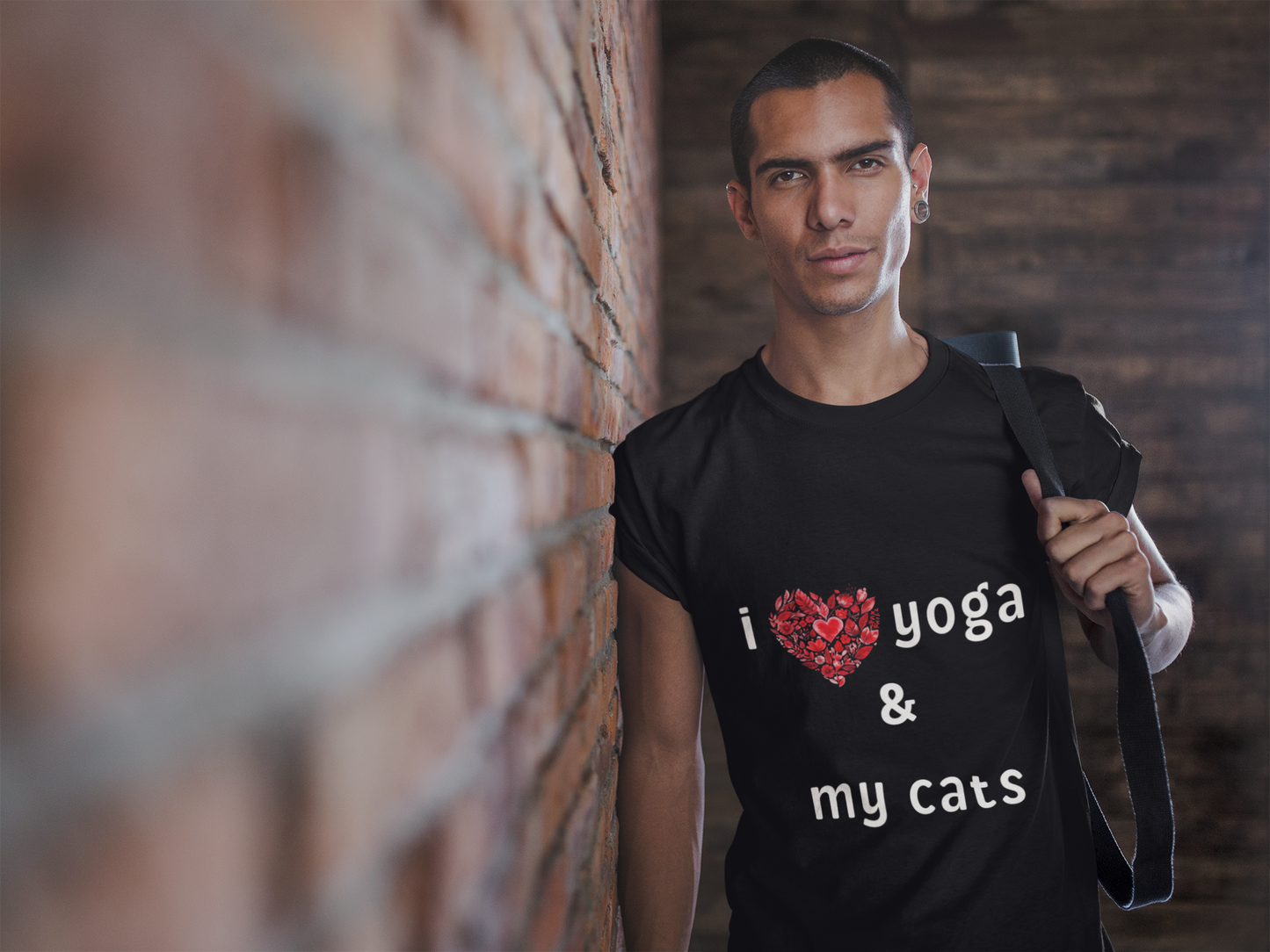 I Love Yoga & My Cats Tee | Cat & Yoga Lovers T-Shirt I Yoga Unisex Tee Gift for Cat Moms & Yogis I Self-Care Meditation Apparel