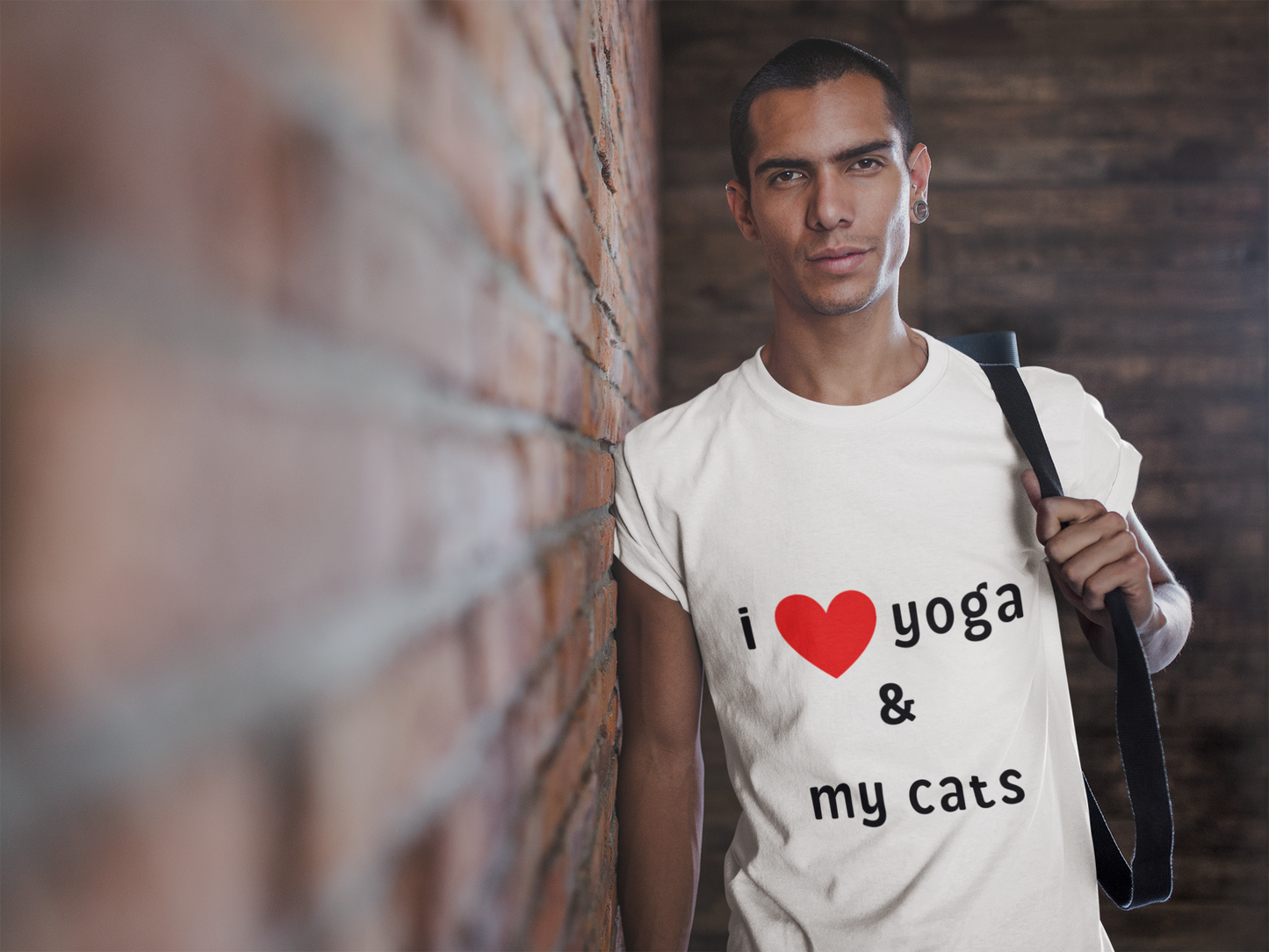 I Love Yoga & My Cats Tee | Cat & Yoga Lovers T-Shirt I Yoga Unisex Tee Gift for Cat Moms & Yogis I Self-Care Meditation Apparel