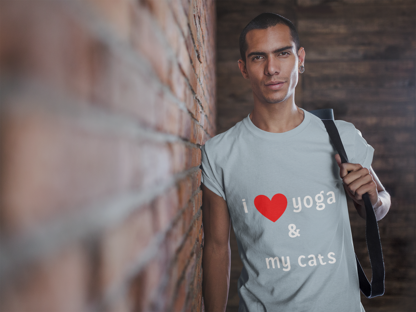 I Love Yoga & My Cats Tee | Cat & Yoga Lovers T-Shirt I Yoga Unisex Tee Gift for Cat Moms & Yogis I Self-Care Meditation Apparel