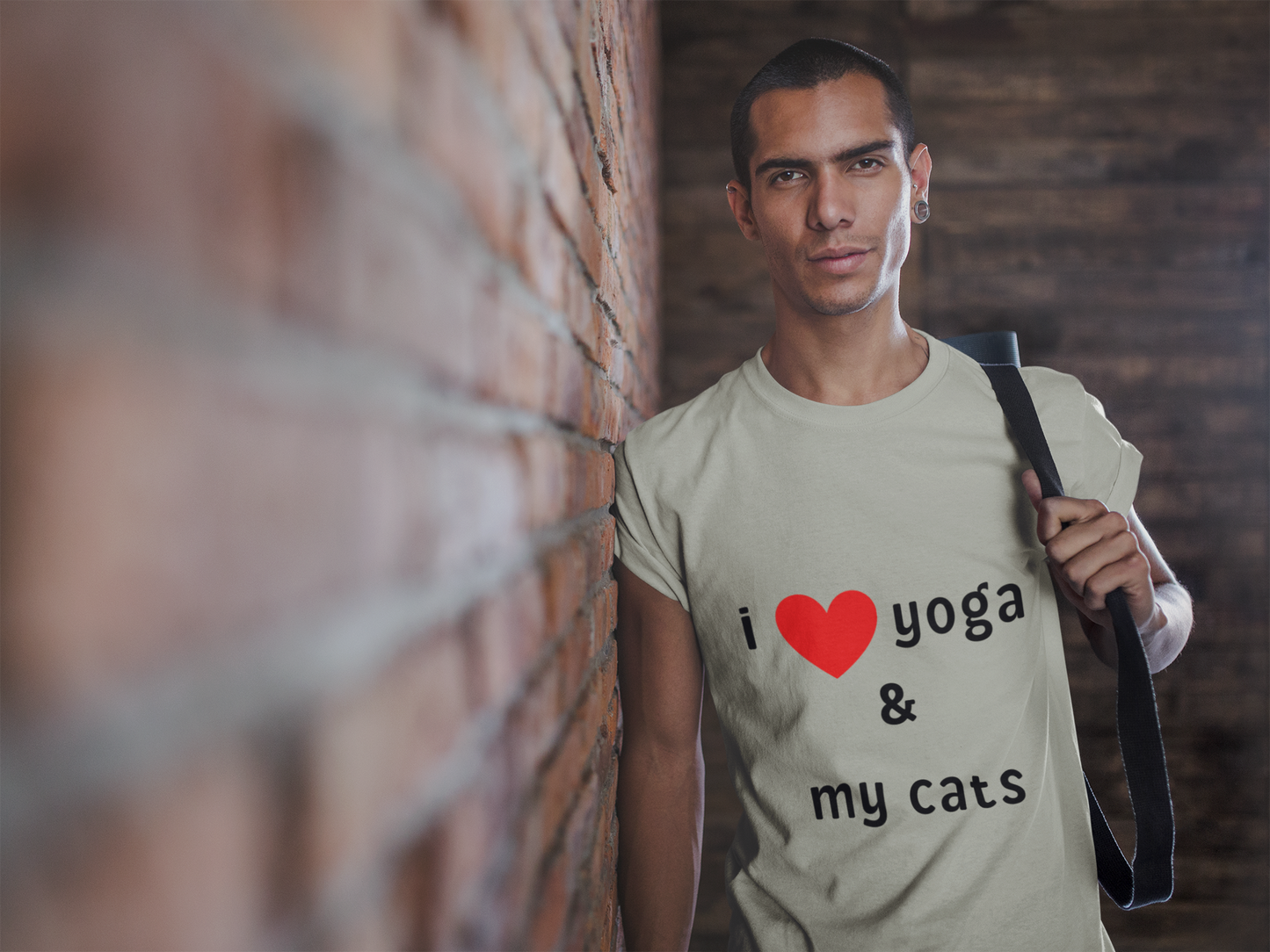 I Love Yoga & My Cats Tee | Cat & Yoga Lovers T-Shirt I Yoga Unisex Tee Gift for Cat Moms & Yogis I Self-Care Meditation Apparel