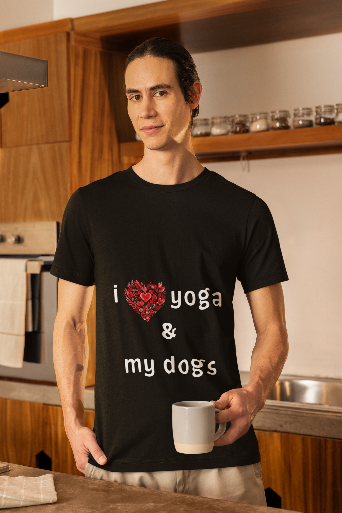 I Love Yoga & My Dogs Unisex Yoga Tee - Perfect Gift for Yoga Enthusiasts and Dog Lovers I Self-Care Meditation Apparel