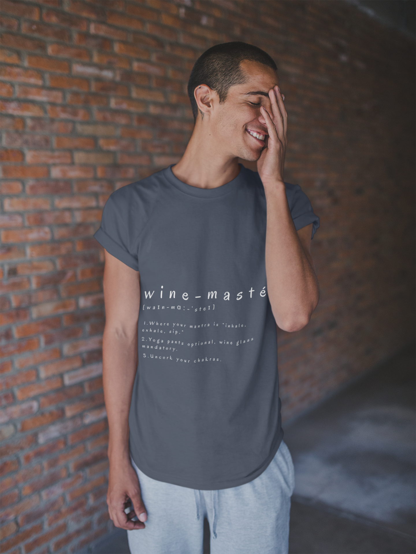 Wine-Masté Unisex Tee I Fun Wine Yoga T-Shirt I Perfect for Wine Lovers I Gift for Friends I Relaxed Vibe Yoga I Self-Care Meditation Apparel