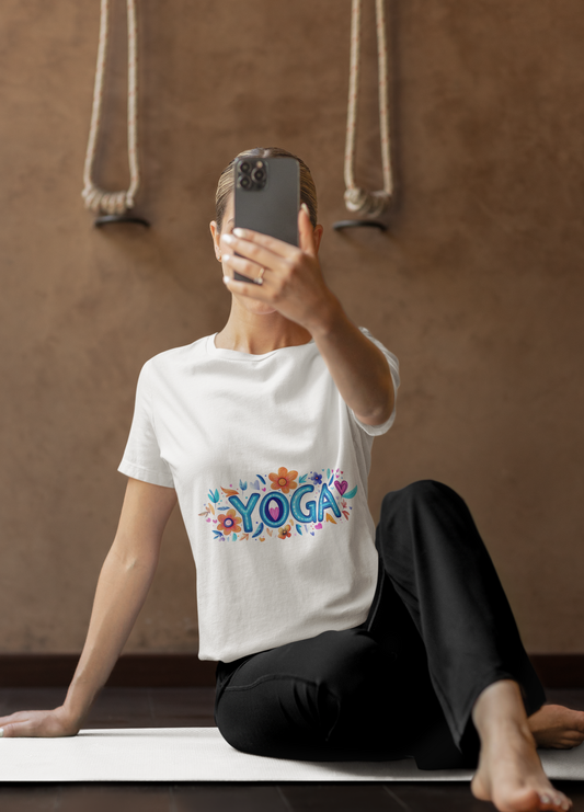 Colorful Yoga-Themed Unisex Tee for Yoga Lovers I Yoga T-Shirt I Gift for Yogis I Self-Care Meditation Apparel