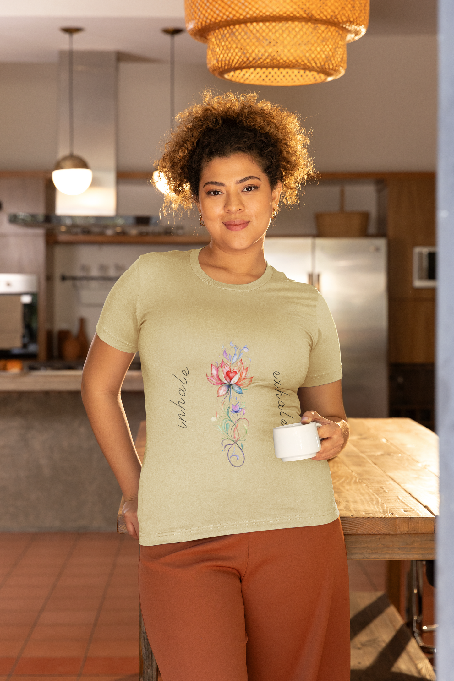Lotus Flower Inhale Exhale Unisex Yoga Tee | Inspirational T-Shirt I Yoga Mindfulness  Apparel I Self-Care Meditation Clothing