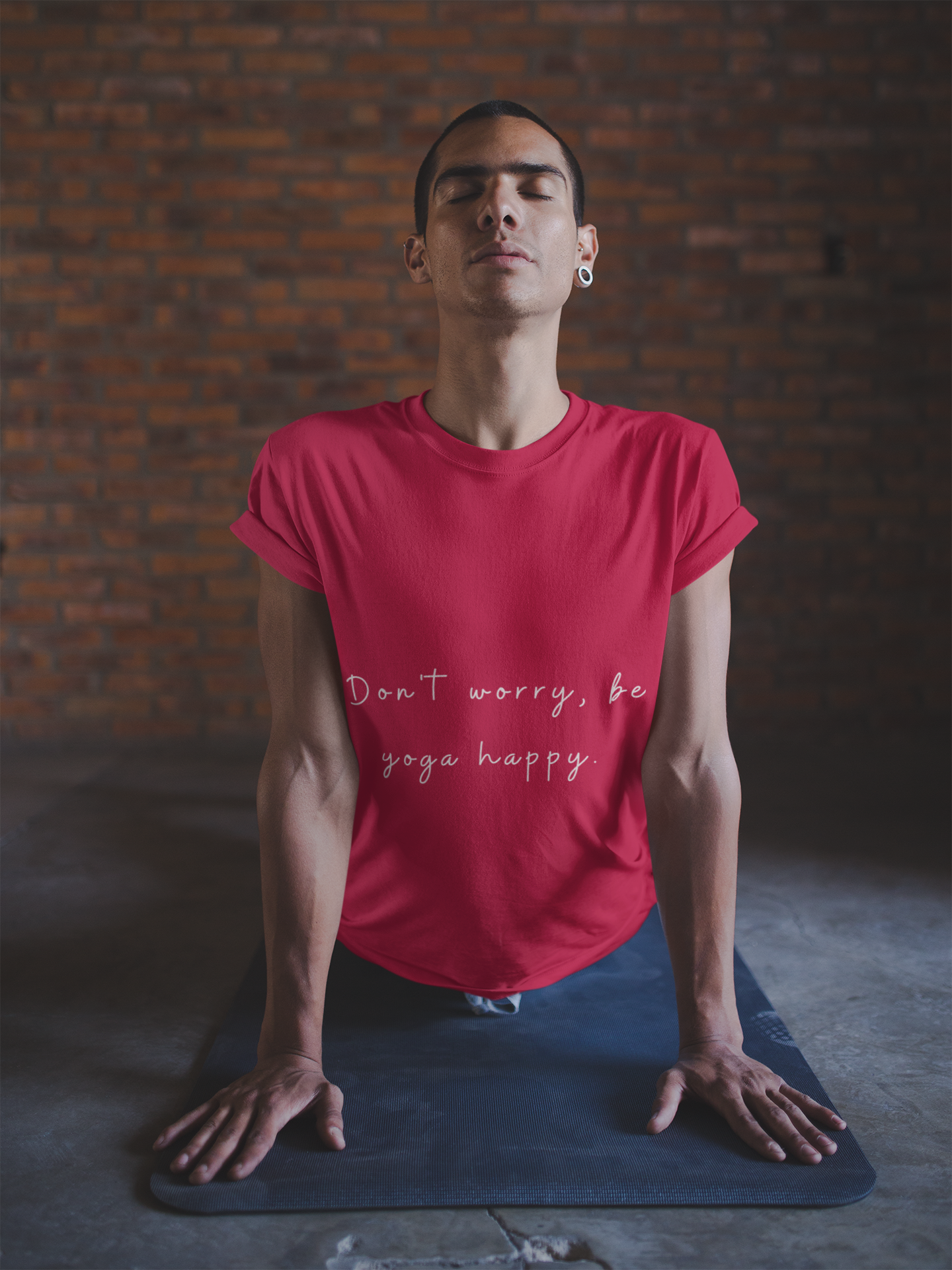 "Don't Worry Be Yoga Happy" Unisex Tee I Inspirational T-Shirt I Gift for Yogis I Motivational Tee I Relaxation & Mindfulness Clothing