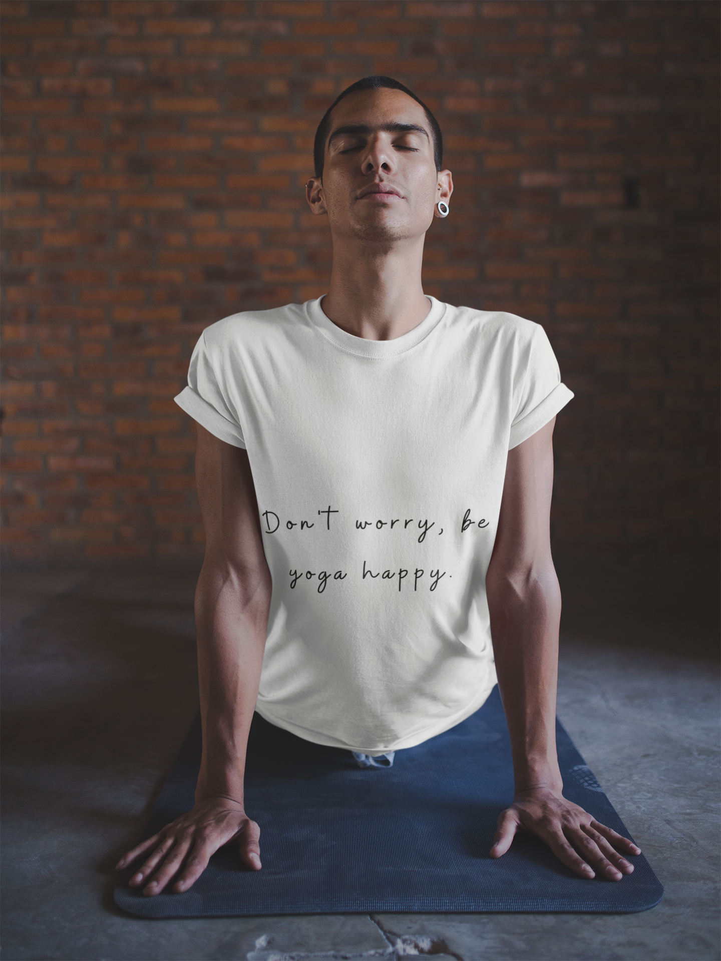 "Don't Worry Be Yoga Happy" Unisex Tee I Inspirational T-Shirt I Gift for Yogis I Motivational Tee I Relaxation & Mindfulness Clothing