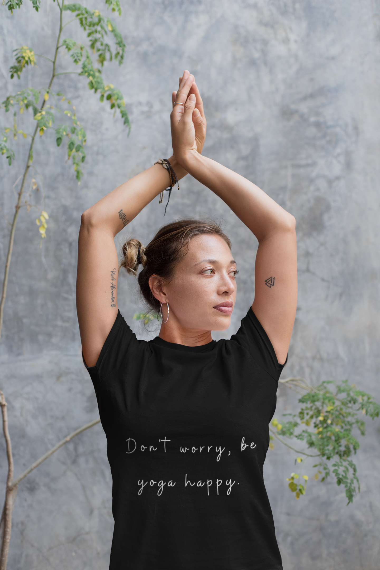 "Don't Worry Be Yoga Happy" Unisex Tee I Inspirational T-Shirt I Gift for Yogis I Motivational Tee I Relaxation & Mindfulness Clothing