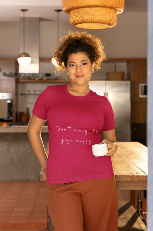 "Don't Worry Be Yoga Happy" Unisex Tee I Inspirational T-Shirt I Gift for Yogis I Motivational Tee I Relaxation & Mindfulness Clothing