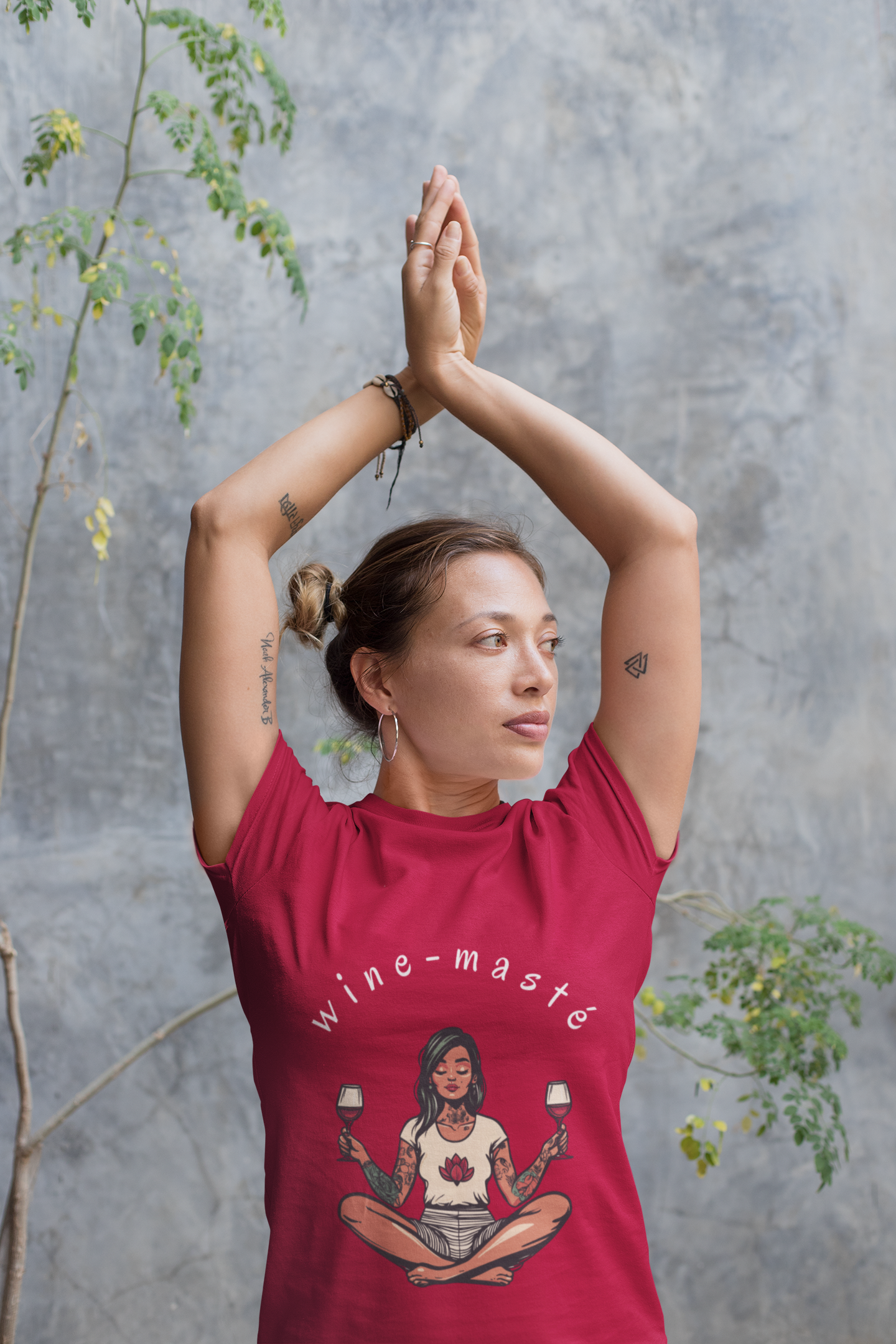 Wine-Masté - Meditation Wine Lover Tee I Unisex Relaxation T-Shirt for Yoga & Wine Enthusiasts I Fun Gift for Wine Tasting I Self-Care Clothing