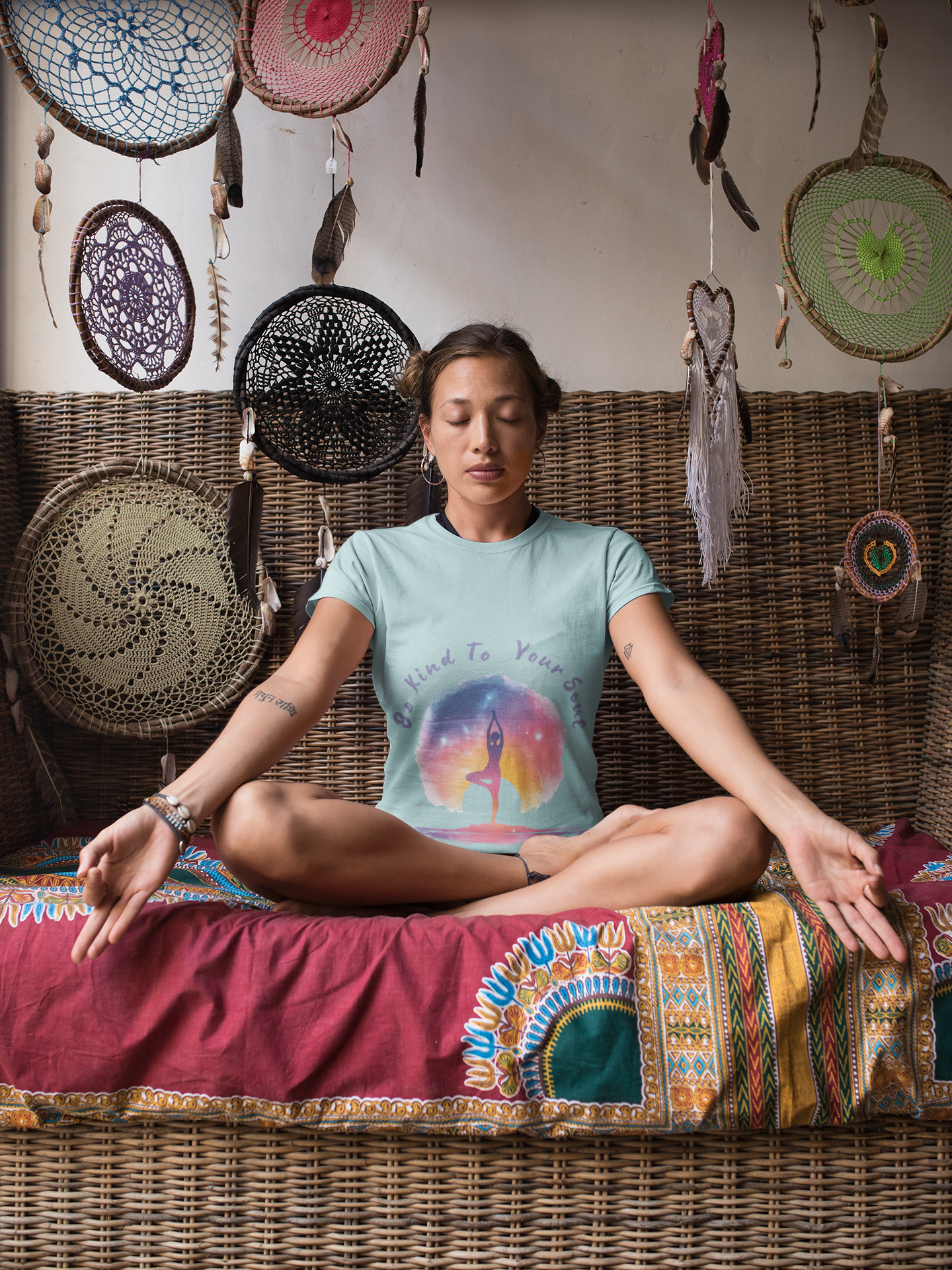 "Be Kind To Your Soul" Meditation Inspired Tee I Spiritual Yoga T- Shirt I Relaxation Mindfulness Apparel I Self-Care Clothing