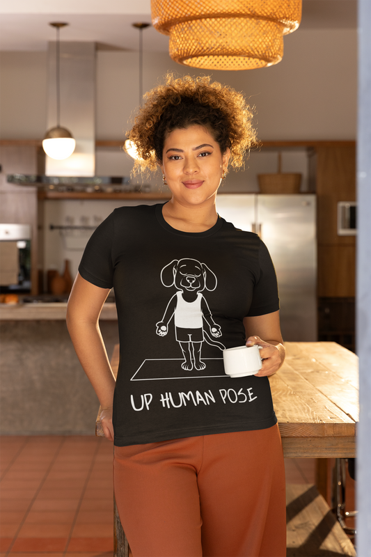 Up Human Pose - Unisex Dog Yoga Tee I Relaxation Gift I Yoga & Pet Lover T-Shirt I Quirky Animal Tee I Fun Gift for Dog Parents I Cute Tee for Zen Vibes