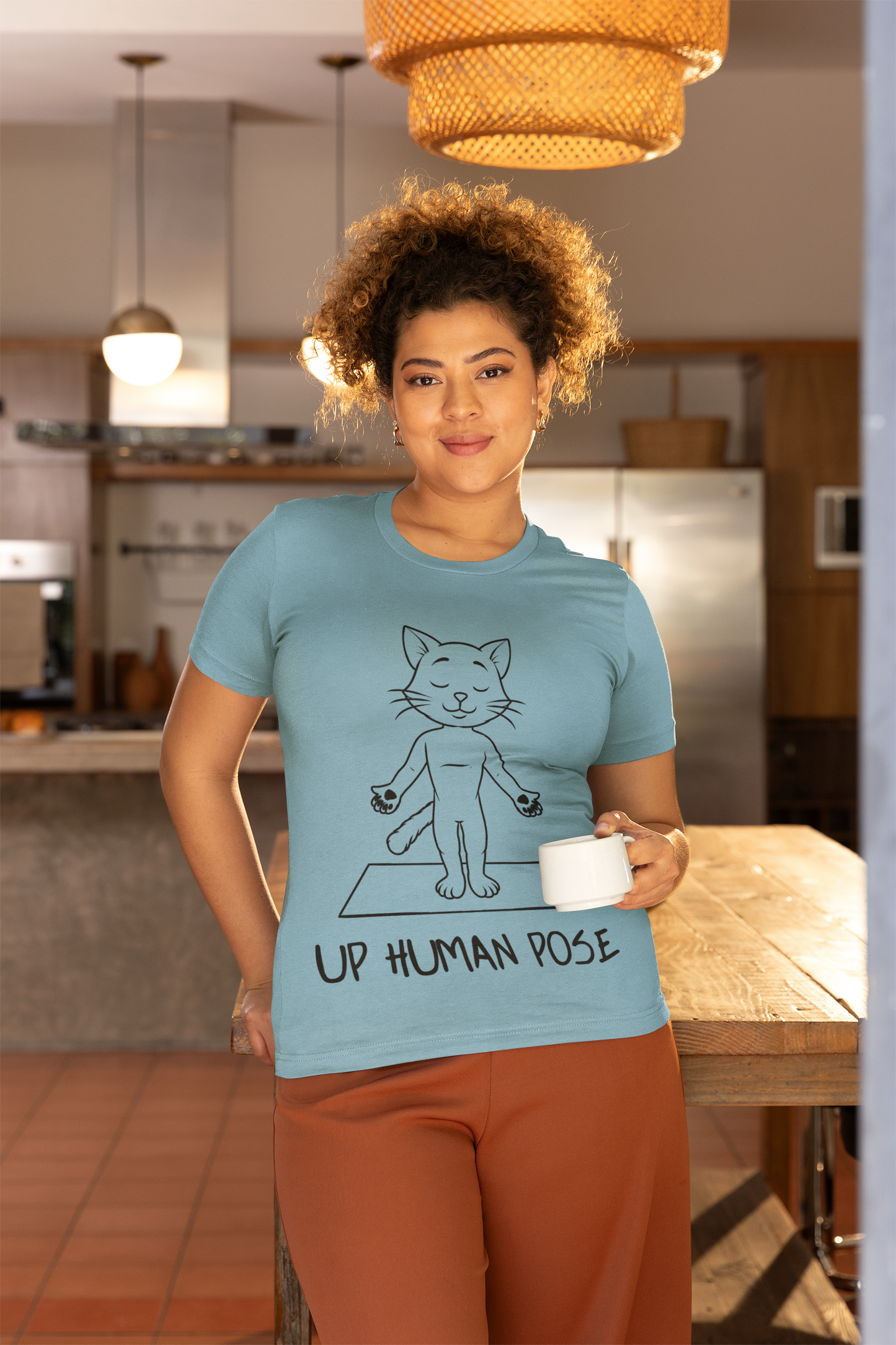 Up Human Pose - Unisex Cat Yoga Tee I Relaxation Gift I Yoga & Pet Lover T-Shirt I Quirky Animal Tee I Fun Gift for Cat Owners I Cute Tee for Zen Vibes