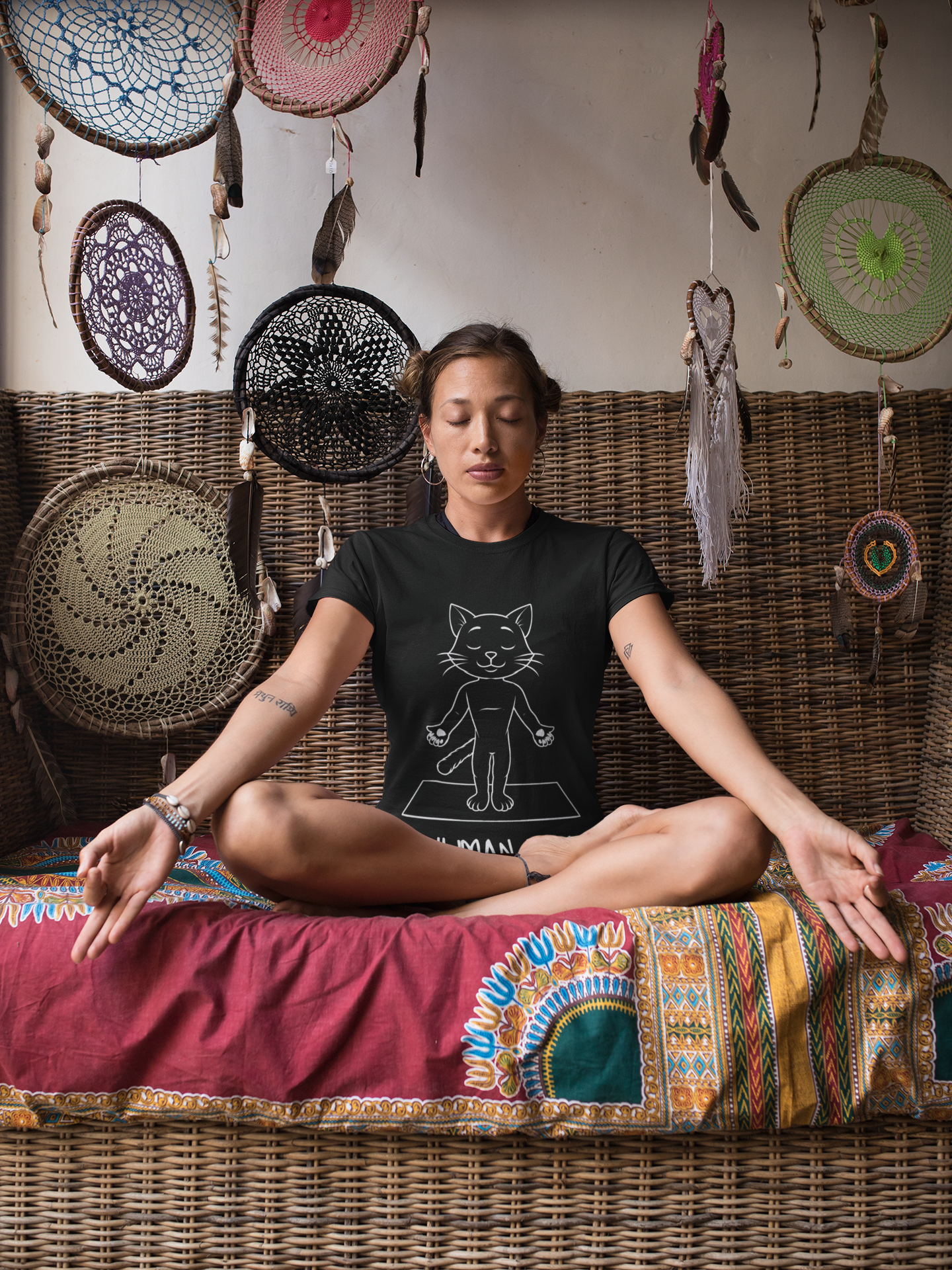 Up Human Pose - Unisex Cat Yoga Tee I Relaxation Gift I Yoga & Pet Lover T-Shirt I Quirky Animal Tee I Fun Gift for Cat Owners I Cute Tee for Zen Vibes