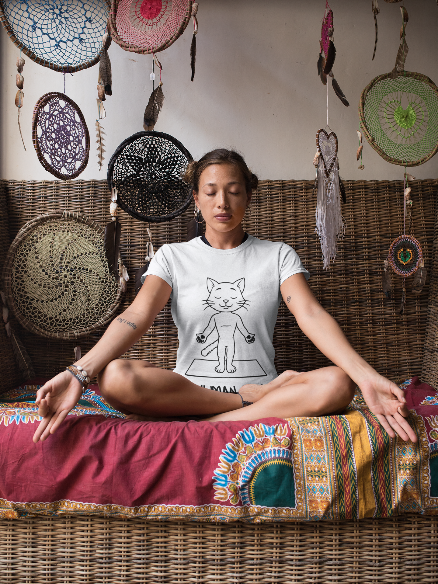 Up Human Pose - Unisex Cat Yoga Tee I Relaxation Gift I Yoga & Pet Lover T-Shirt I Quirky Animal Tee I Fun Gift for Cat Owners I Cute Tee for Zen Vibes