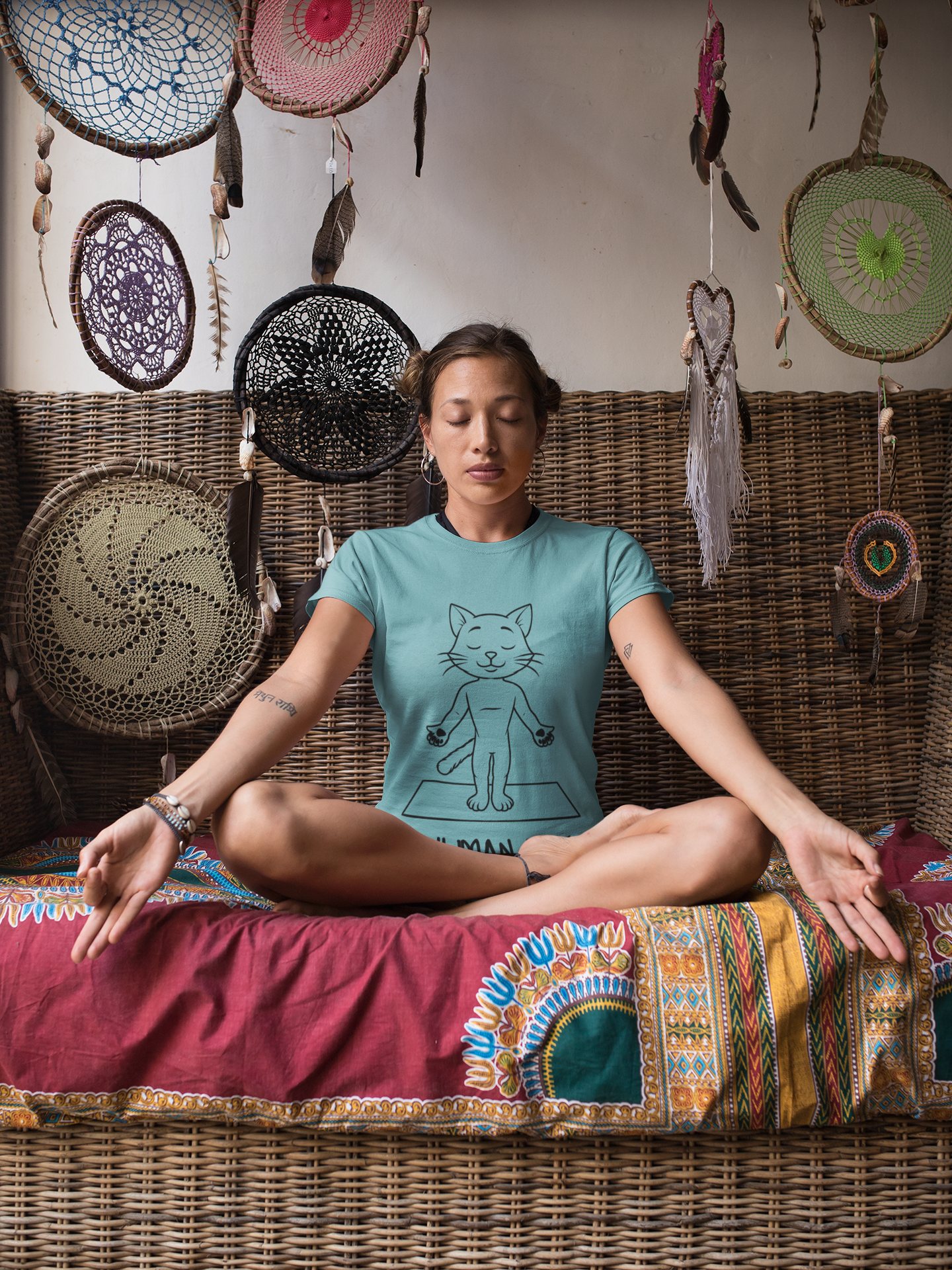Up Human Pose - Unisex Cat Yoga Tee I Relaxation Gift I Yoga & Pet Lover T-Shirt I Quirky Animal Tee I Fun Gift for Cat Owners I Cute Tee for Zen Vibes