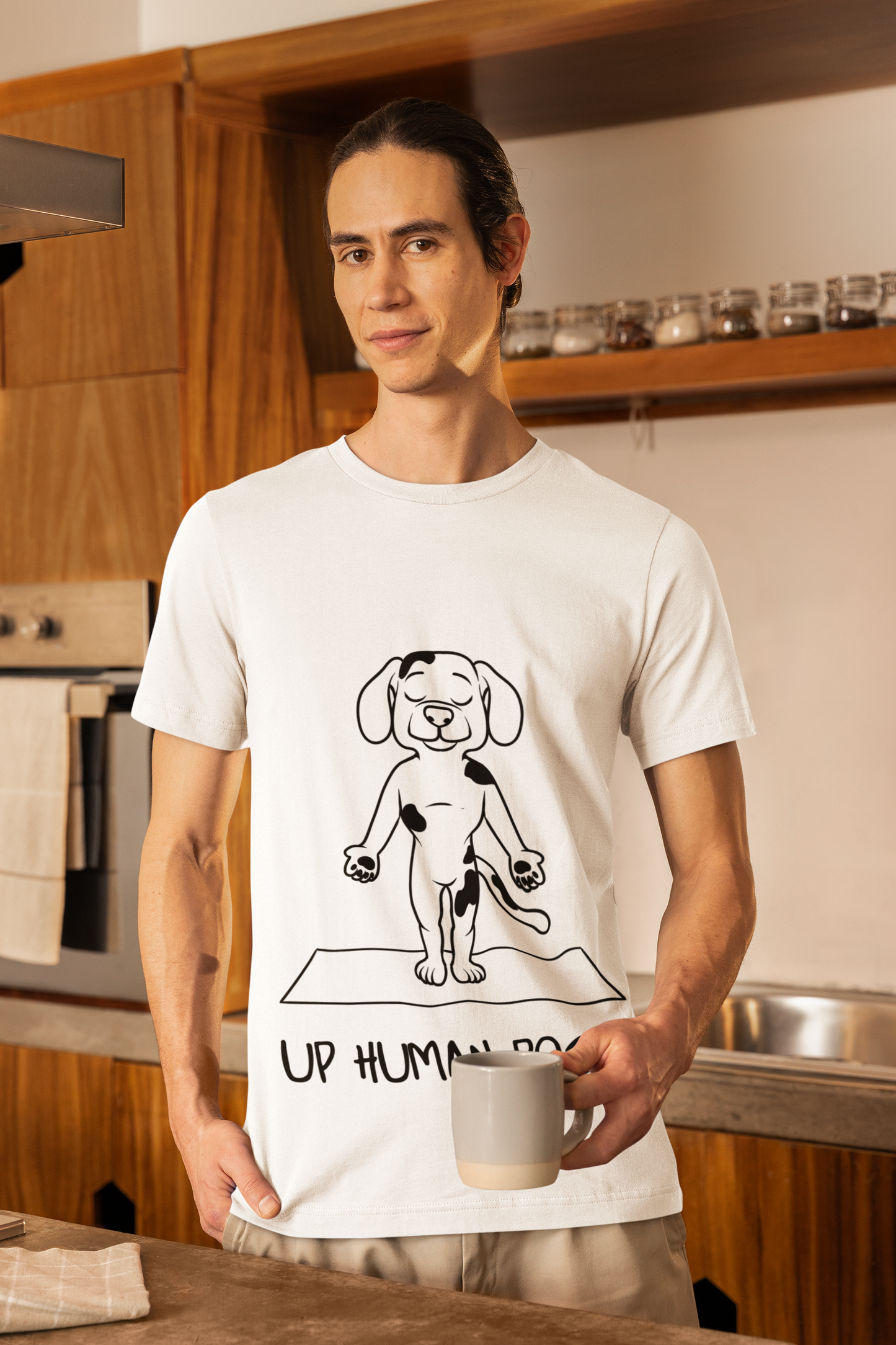 Up Human Pose - Unisex Dog Yoga Tee I Relaxation Gift I Yoga & Pet Lover T-Shirt I Quirky Animal Tee I Fun Gift for Dog Parents I Cute Tee for Zen Vibes