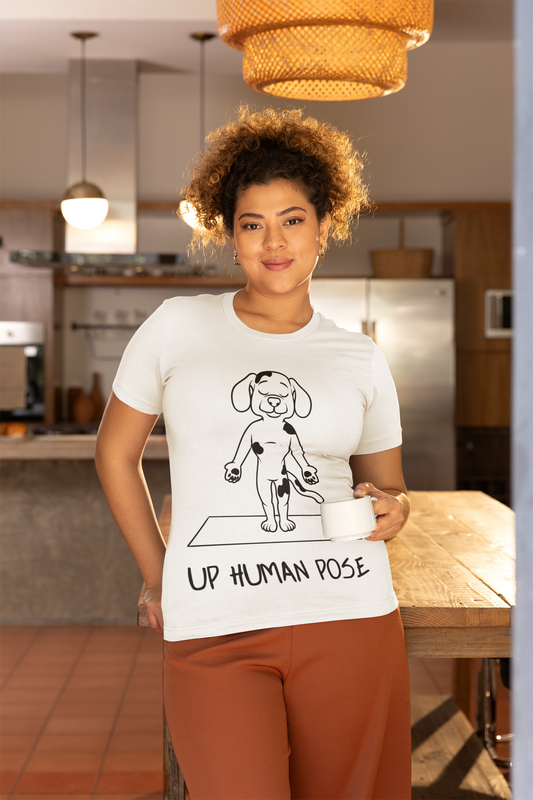 Up Human Pose - Unisex Dog Yoga Tee I Relaxation Gift I Yoga & Pet Lover T-Shirt I Quirky Animal Tee I Fun Gift for Dog Parents I Cute Tee for Zen Vibes