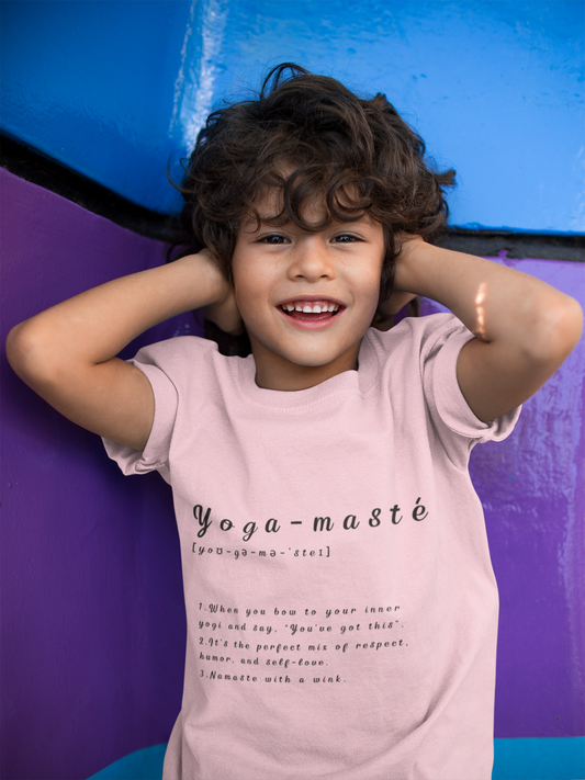 Yoga-masté Youth Tee - Inspirational Meditation Shirt I Gift for Yogis I Relaxation Apparel I Kids' Mindfulness Wear I Birthday Gift