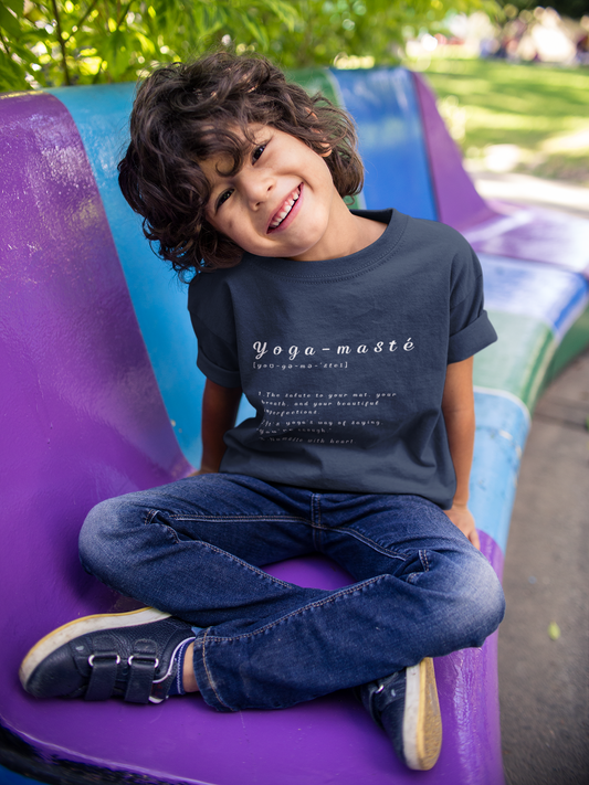 Yoga-masté Youth Tee - Inspirational Meditation Shirt I Gift for Yogis I Relaxation Apparel I Kids' Mindfulness Wear I Birthday Gift