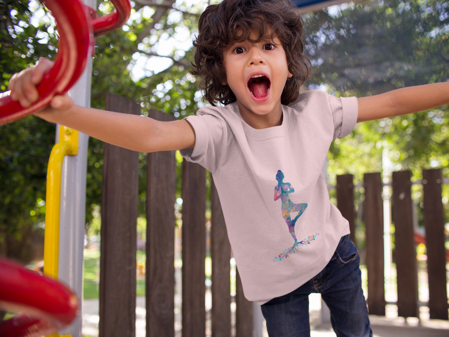 Tree Pose Youth Yoga Tee I Colorful Graphic Tee for Kids I Mindfulness T-Shirt I Perfect for Birthdays and Yoga Lovers