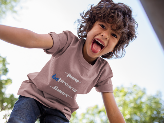 "Be Present" Youth Yoga Tee - Mindfulness T-Shirt for Young Yogis I Yoga Kids Apparel I Meditation Clothing