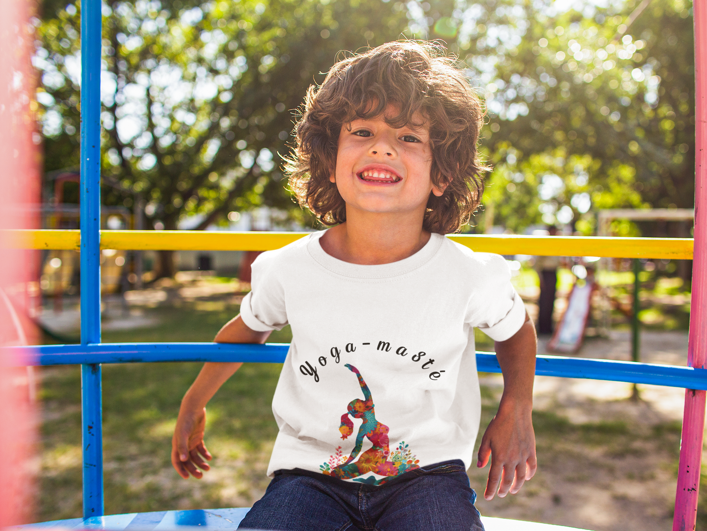 Yoga-masté Vibrant Yoga Tee for Kids I Yoga T-Shirt I Kids Yoga Wear I Colorful Gift for Young Yogis