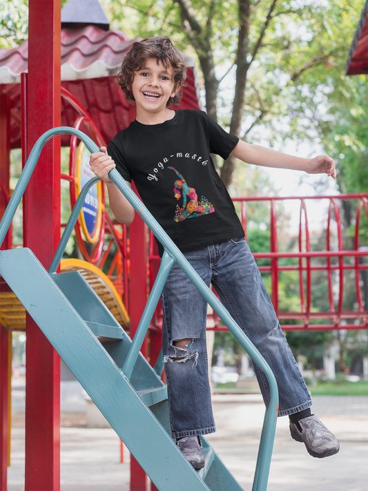 Yoga-masté Vibrant Yoga Tee for Kids I Yoga T-Shirt I Kids Yoga Wear I Colorful Gift for Young Yogis