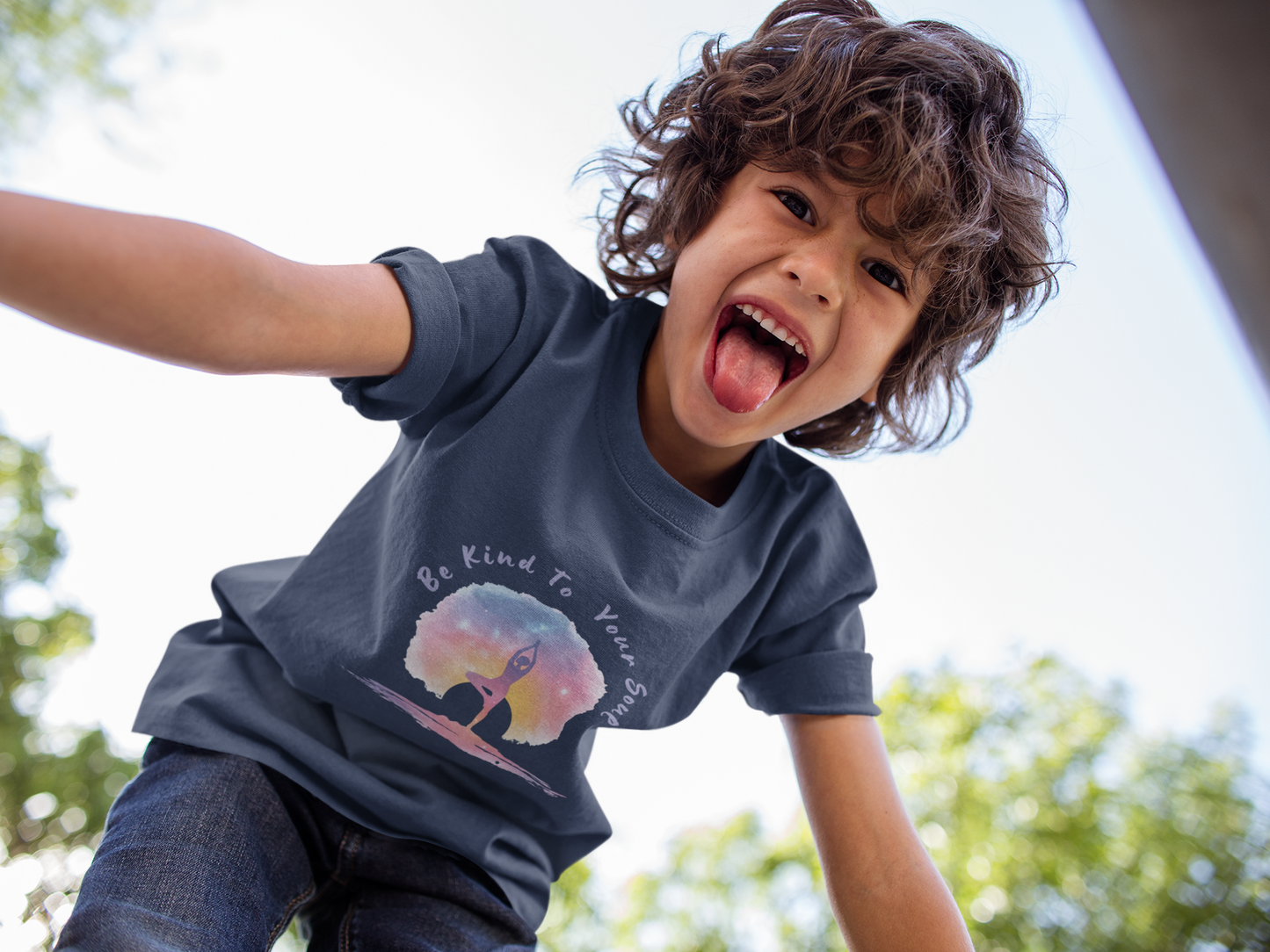 "Be Kind To Your Soul" Youthful Tee - Kids Yoga T-Shirt I Mindfulness & Inspirational Apparel I Gift for Young Yogis