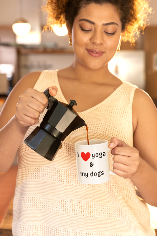 I Love Yoga & My Dogs Mug - Perfect for Dog Owners I Yoga Enthusiasts I Gift for Pet Lovers I Cozy Coffee Mug I Unique Gift Idea