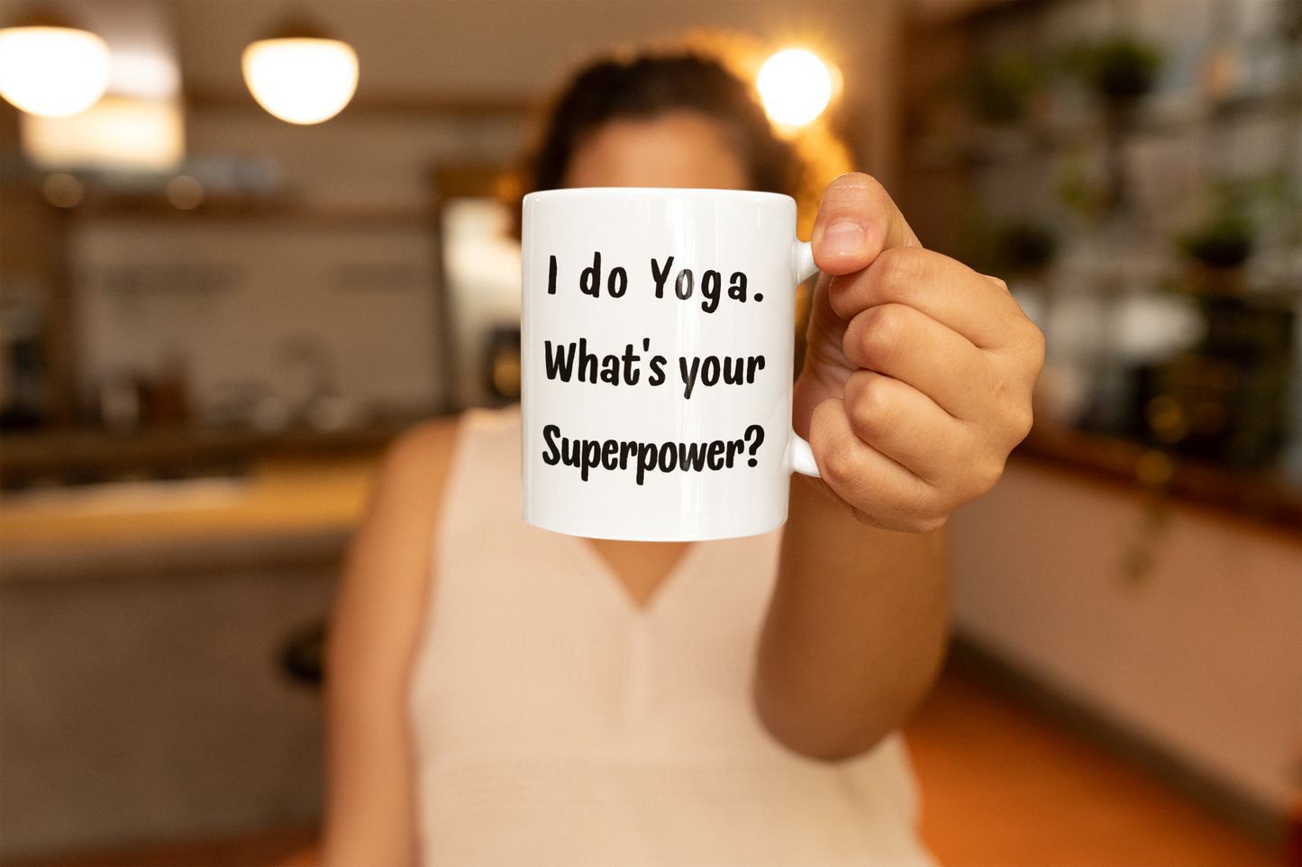 I do Yoga. What's Your Superpower? - Yoga Superpower Mug - Inspirational Coffee Cup I Gift for Yogis I Motivational Mug I Wellness Enthusiasts Present