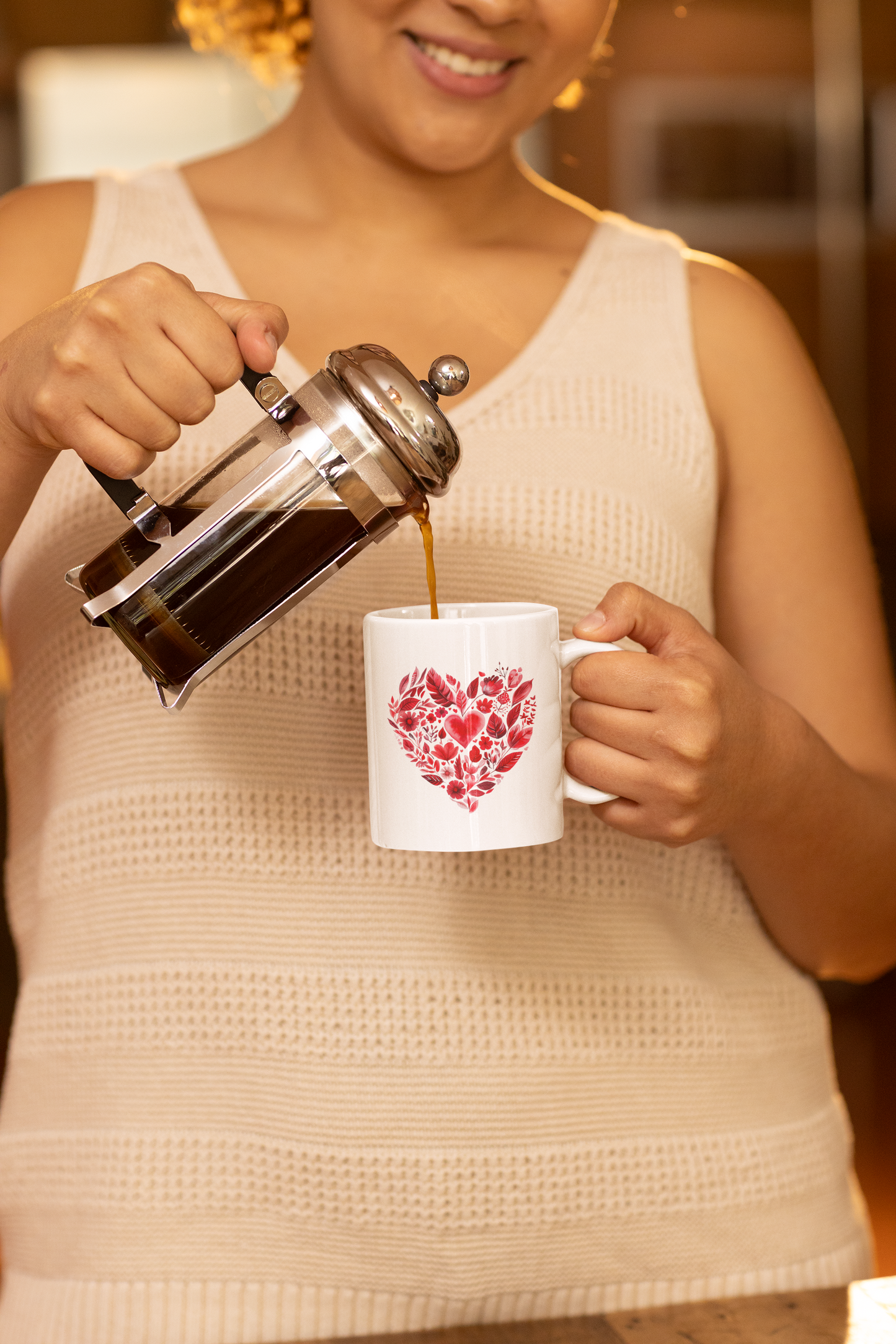 Romantic Floral Heart Mandala Mug - Perfect Gift for Couples I Tea Lovers I Yoga Enthusiasts I Valentine's Day I Birthday I Home Decor I Coffee Mug
