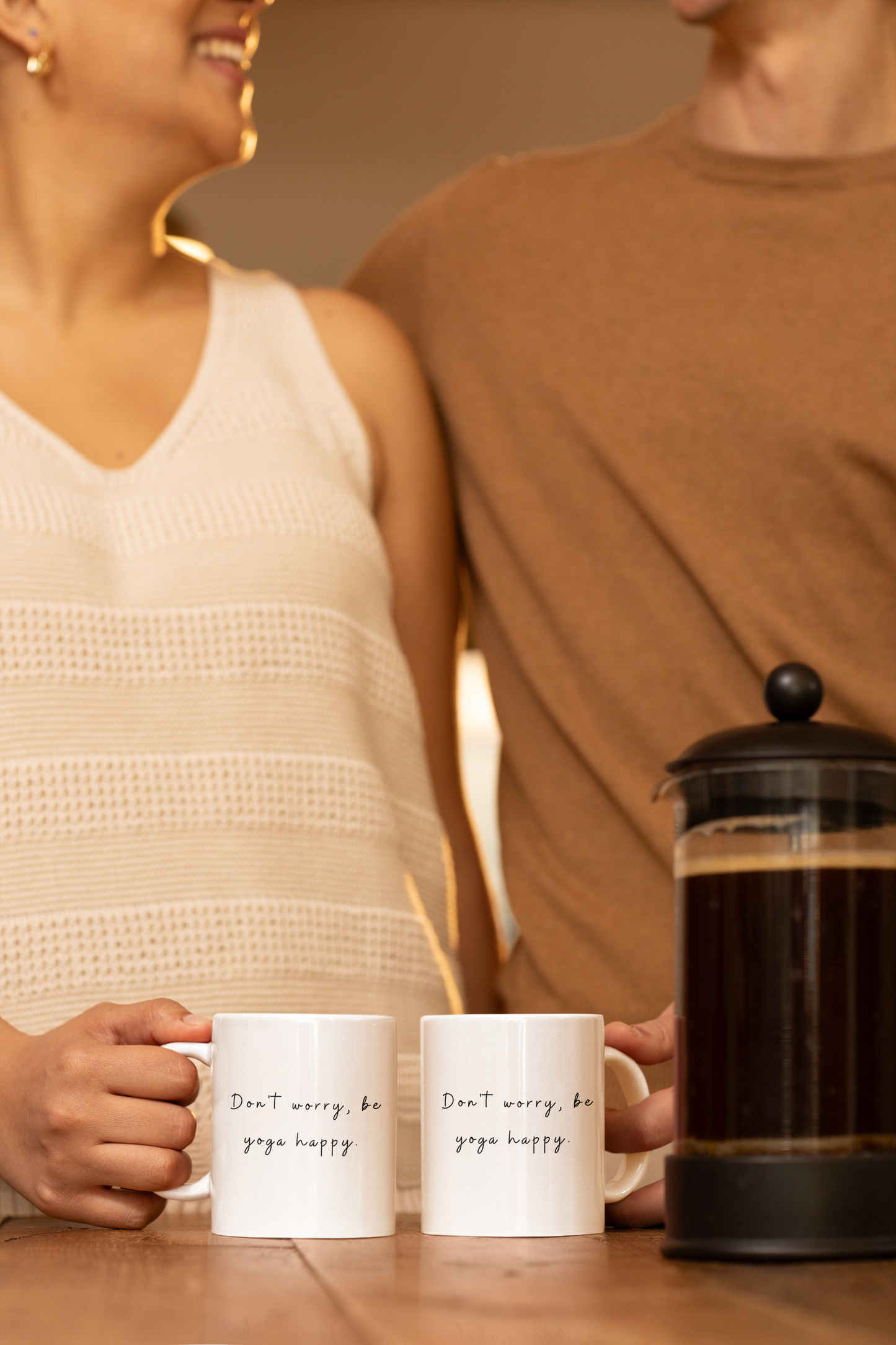 Don't Worry Be Yoga Happy - Yoga Inspirational Mug I Motivational Coffee Cup I Gift for Yogis I Wellness Mug I Self-Care Drinkware