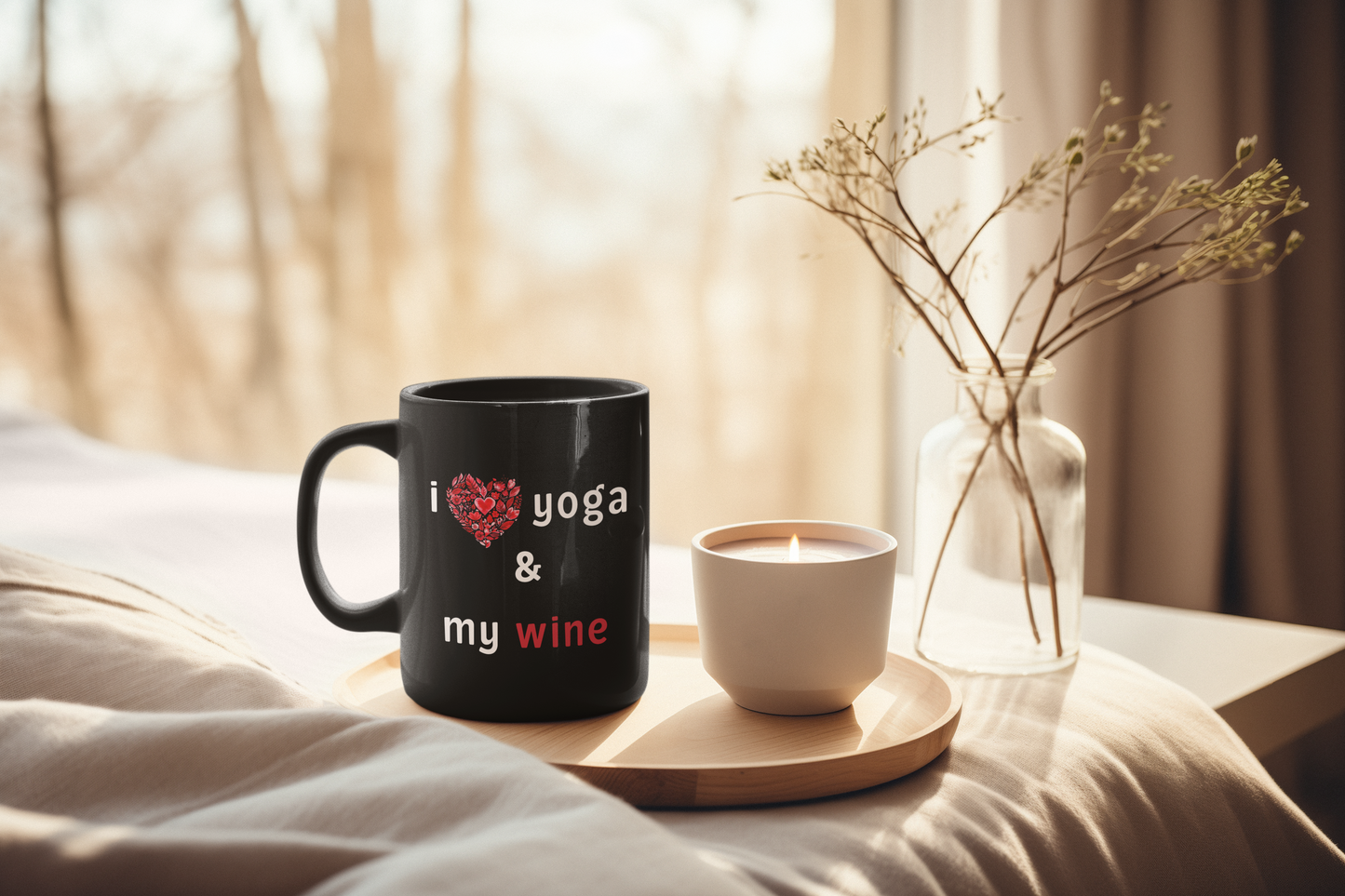 I Love Yoga & My Wine Fun Mug - Perfect Gift for Yogis I Humor Mug I Coffee Mug I Yoga Lover Gift I Self-Care Mug