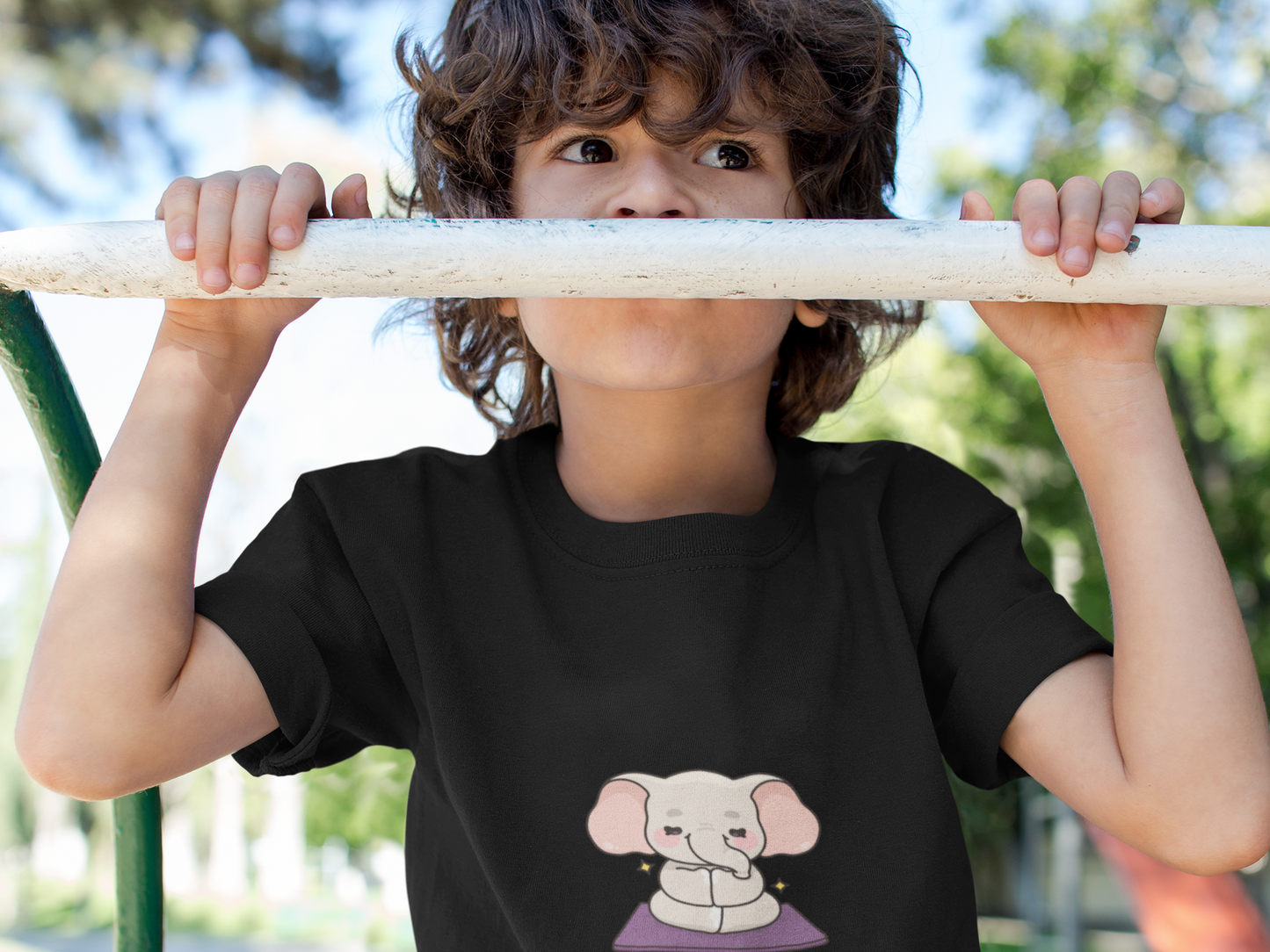 Kids Yoga Elephant T‑Shirt — Cute Meditating Elephant Shirt For Girls & Boys I Namaste Shirt For Kids I Meditation Gift For Little Yogi