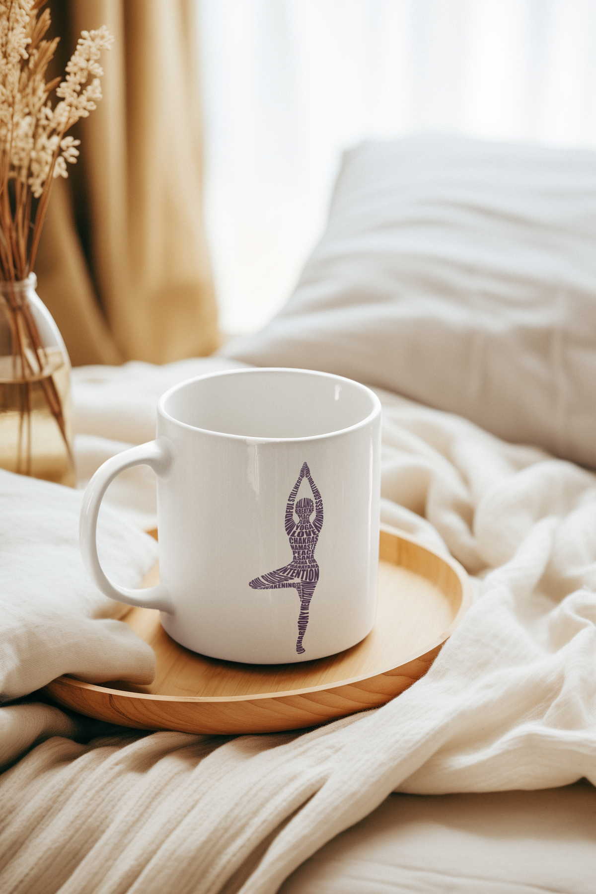 Yoga Pose Mug — 11oz Purple Tree Pose Coffee Mug I Meditation Cup I Zen Gift I Yogini Mug I Spiritual Gift I Mindful Coffee Cup