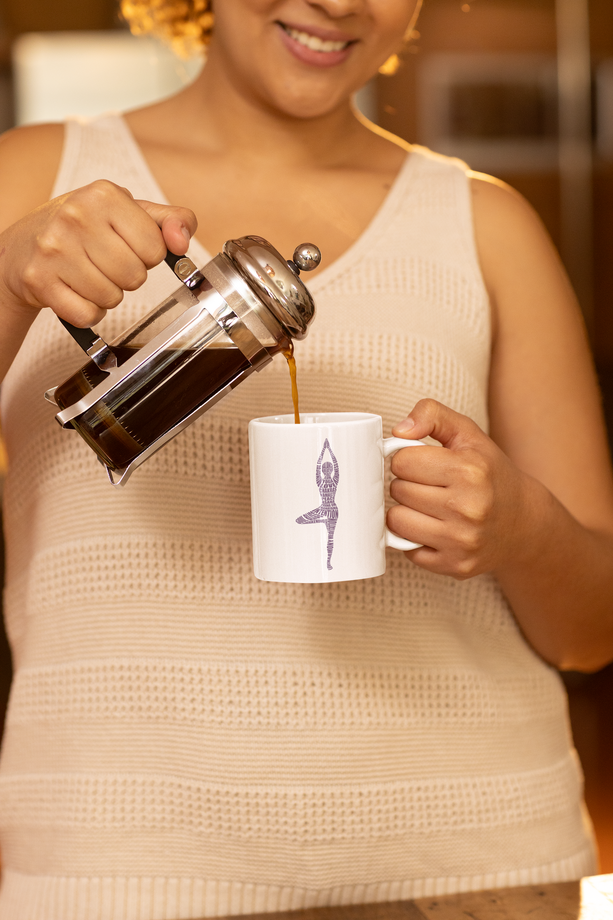 Yoga Pose Mug — 11oz Purple Tree Pose Coffee Mug I Meditation Cup I Zen Gift I Yogini Mug I Spiritual Gift I Mindful Coffee Cup
