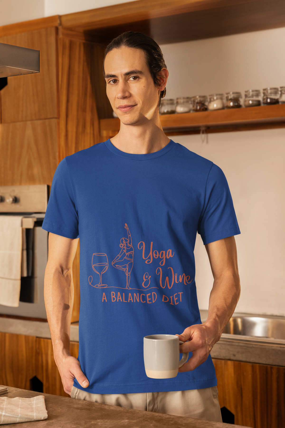 Yoga & Wine Tee — "A Balanced Diet" Yoga T-Shirt I Funny Yoga Shirt I Meditation Tee I Wine Lover Gift