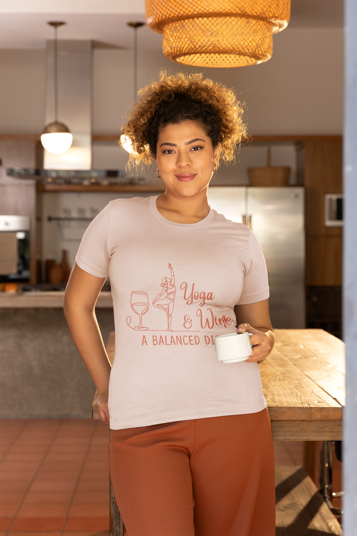 Yoga & Wine Tee — "A Balanced Diet" Yoga T-Shirt I Funny Yoga Shirt I Meditation Tee I Wine Lover Gift
