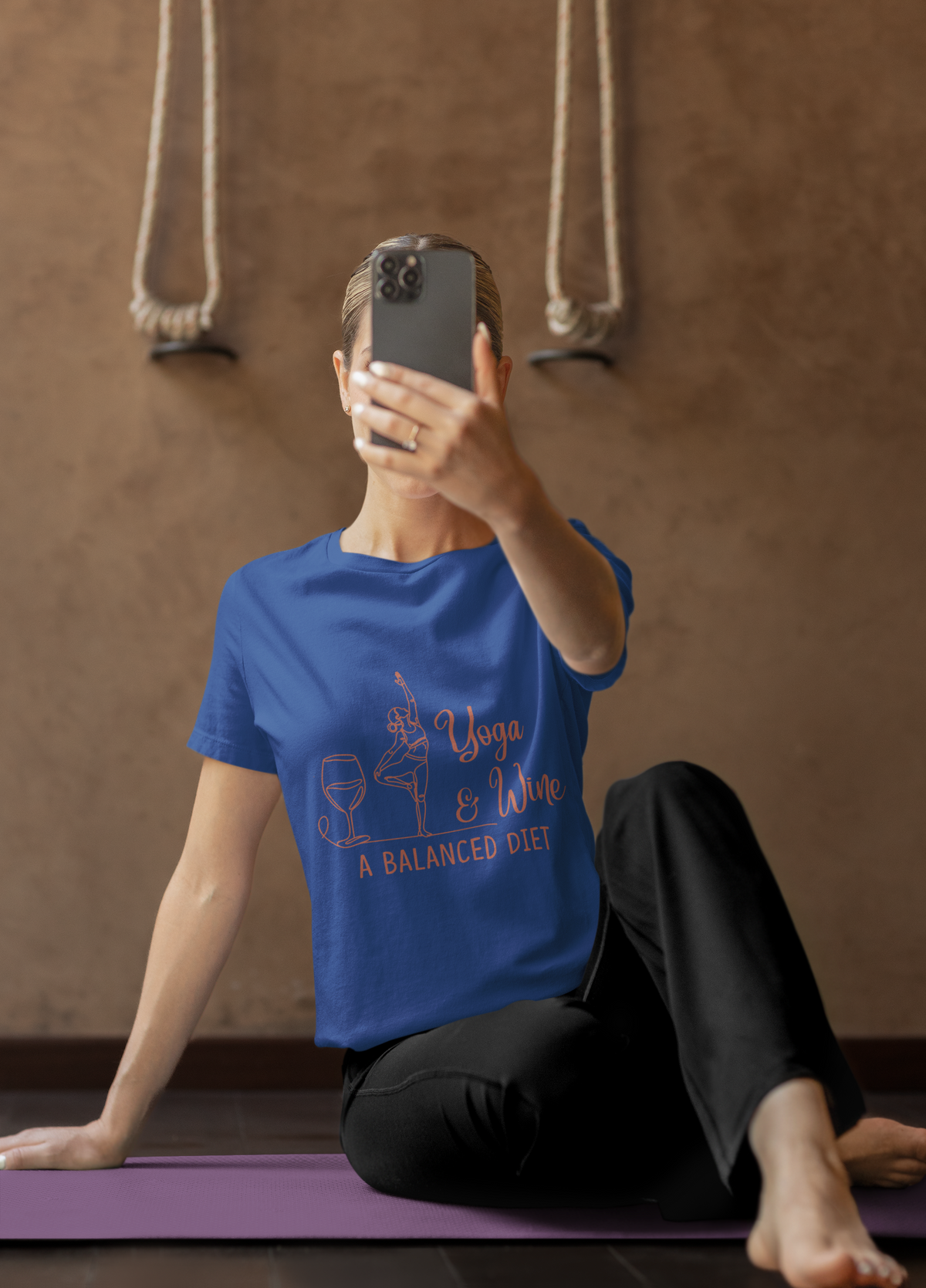Yoga & Wine Tee — "A Balanced Diet" Yoga T-Shirt I Funny Yoga Shirt I Meditation Tee I Wine Lover Gift