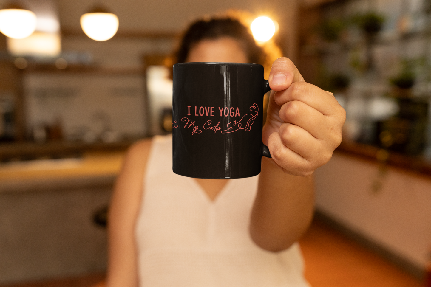 Yoga & Cats Coffee Mug — "I Love Yoga & My Cats" 11oz Black Mug I Meditation Gift I Cat Mom Coffee Cup