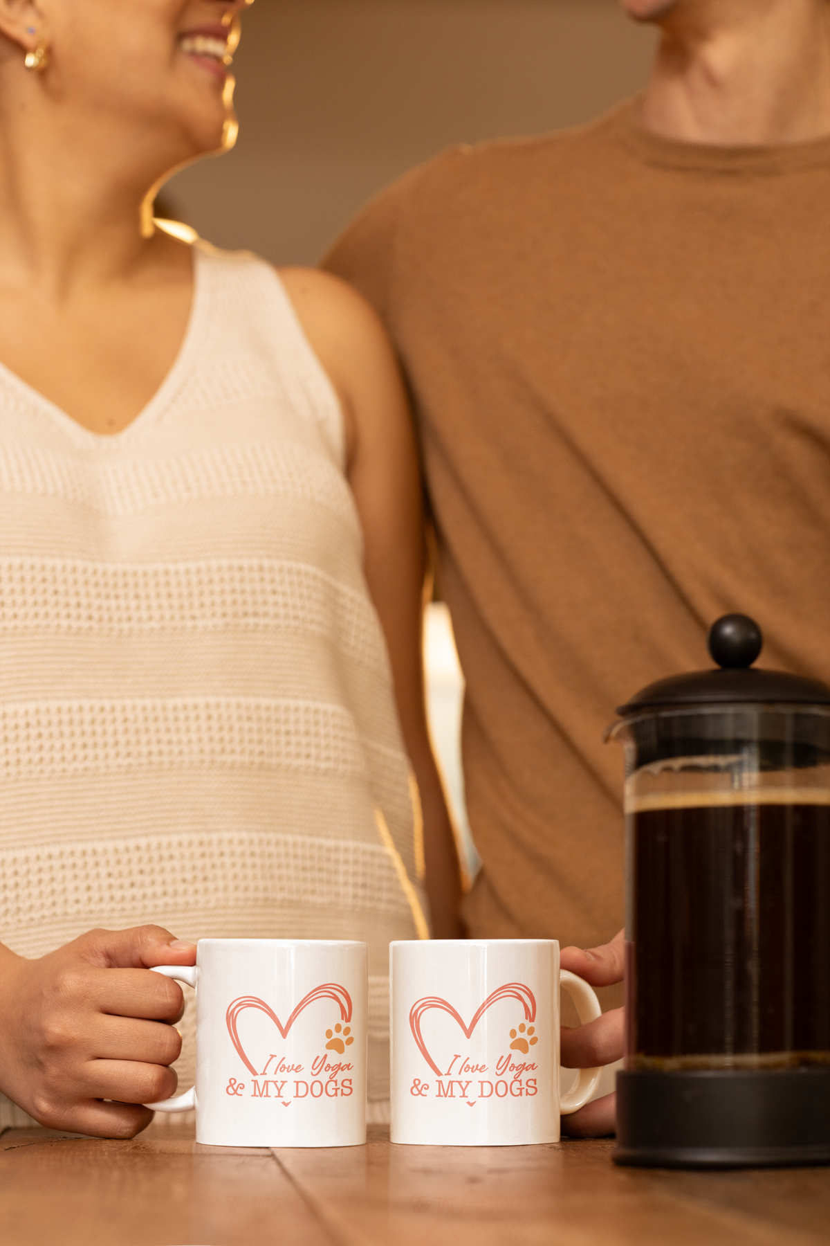 I Love You & My Dogs Mug — Cute Heart & Paw 11oz Coffee Cup For Dog Lovers I Meditation Gift I Yoga Coffee Mug