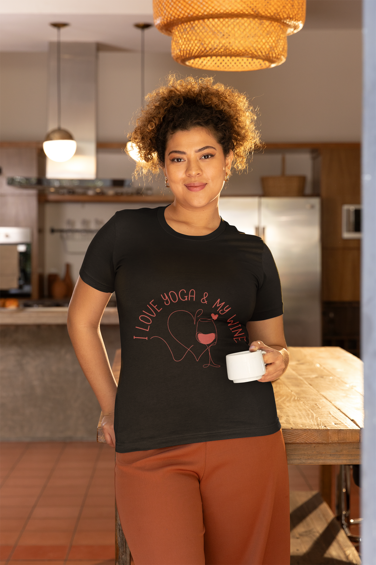 Yoga & Wine T-Shirt — "I Love Yoga & My Wine" Yoga Shirt I Funny Yoga Tee I Cute Meditation Gift I Wine Lover Shirt