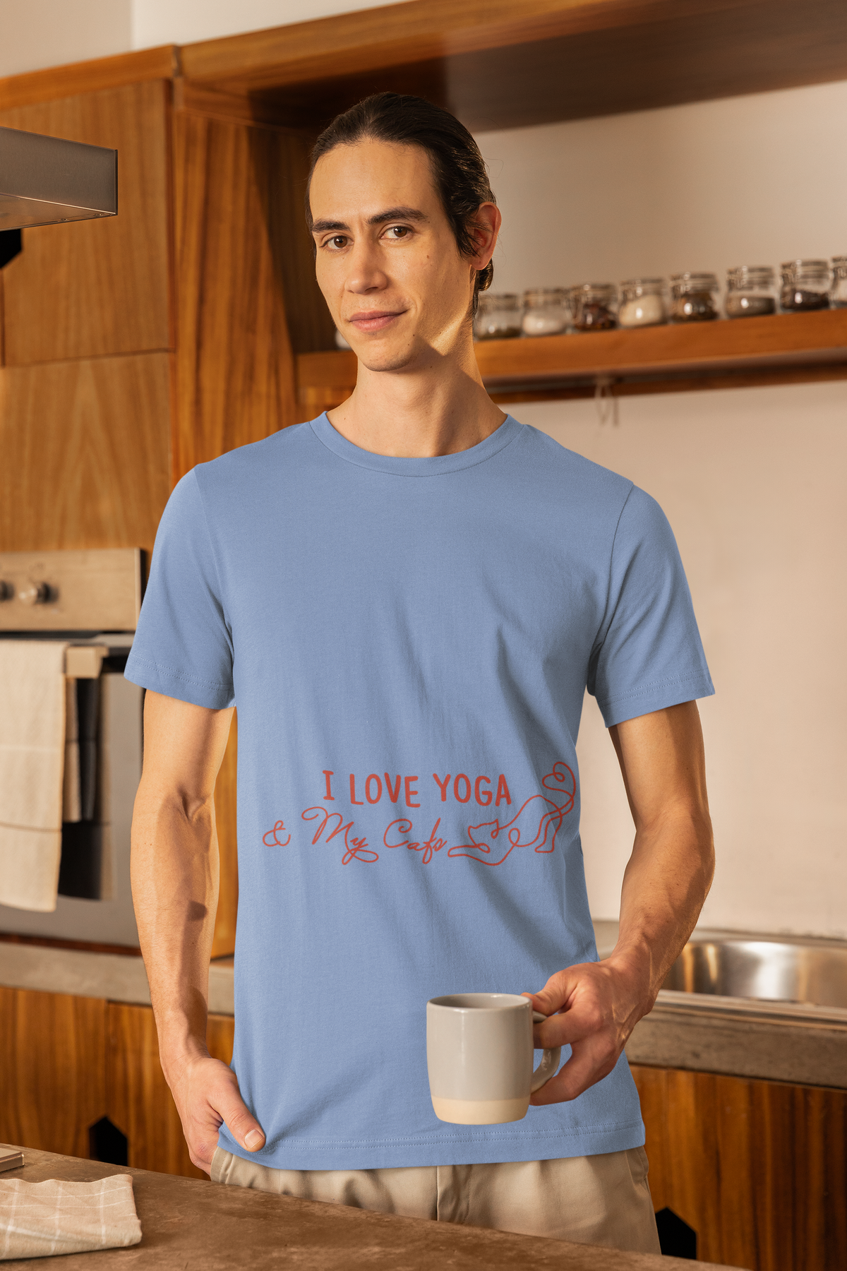 I Love Yoga & My Cats T-Shirt — Cute Yoga Shirt for Cat Lovers I Cat Mom Gift I Meditation Gift For Yogi
