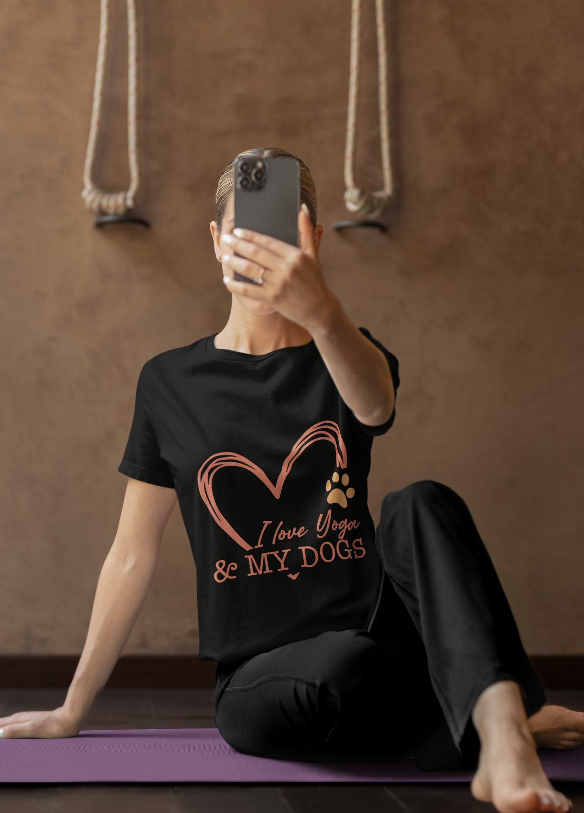 I Love Yoga & My Dogs T-Shirt - Dog Lover Shirt I Cute Yoga Tee I Meditation Gift For Yogi