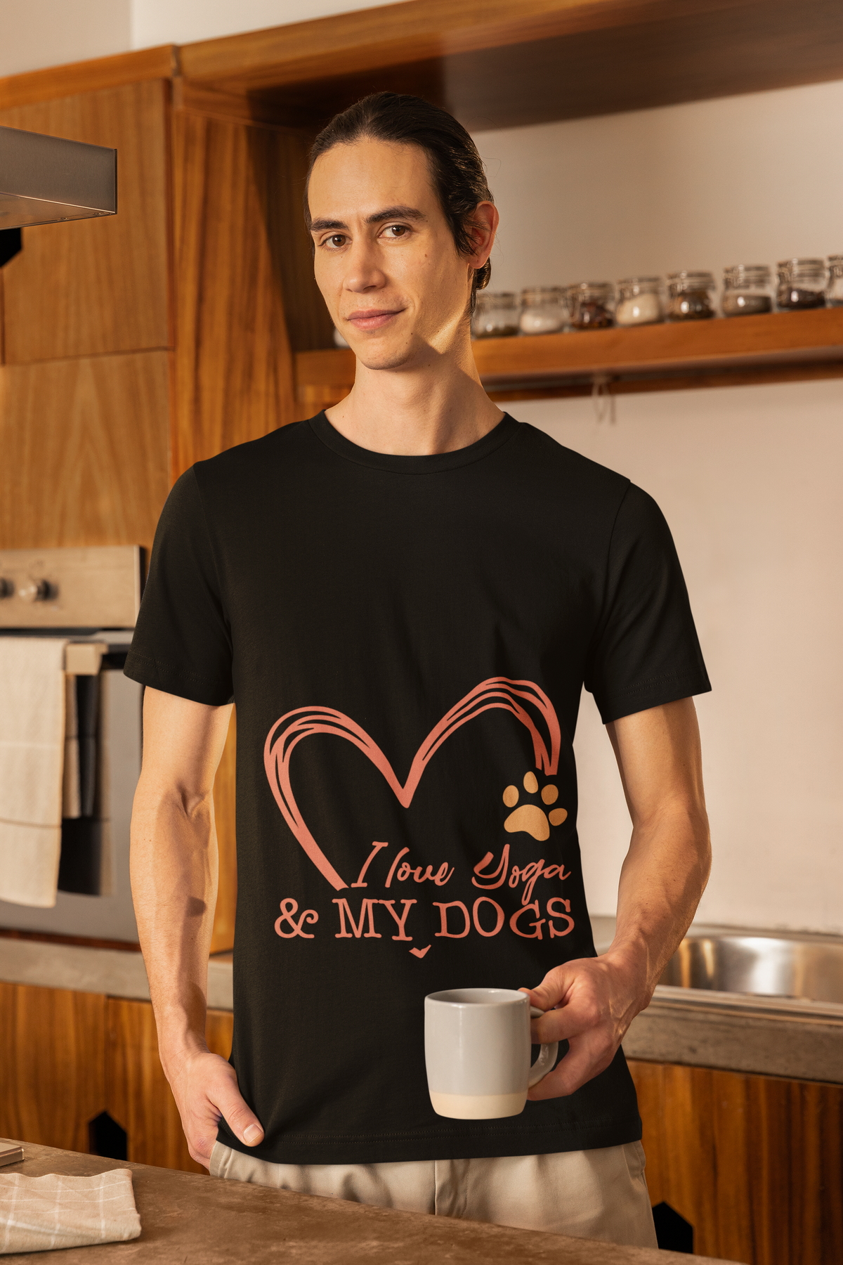 I Love Yoga & My Dogs T-Shirt - Dog Lover Shirt I Cute Yoga Tee I Meditation Gift For Yogi