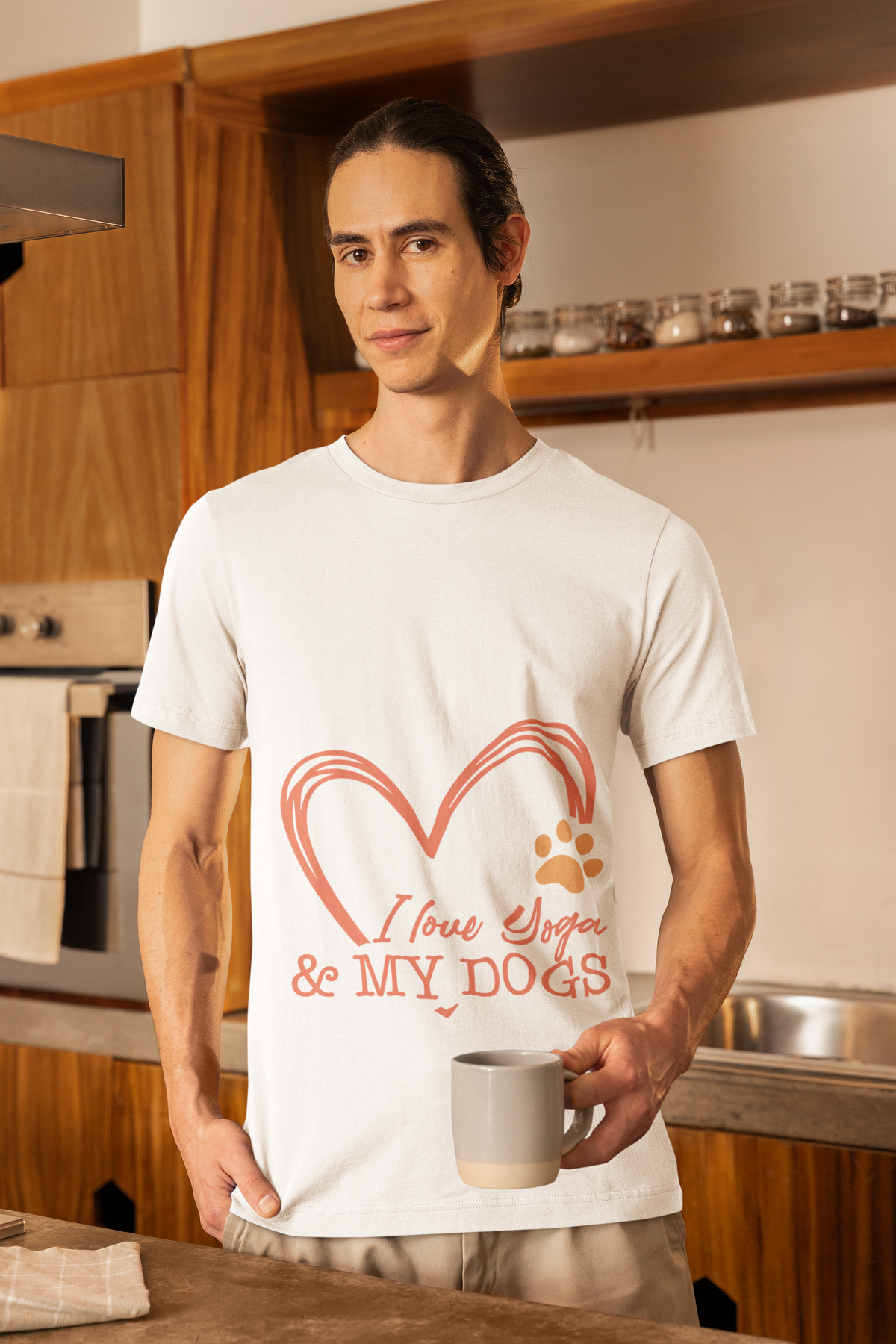 I Love Yoga & My Dogs T-Shirt - Dog Lover Shirt I Cute Yoga Tee I Meditation Gift For Yogi